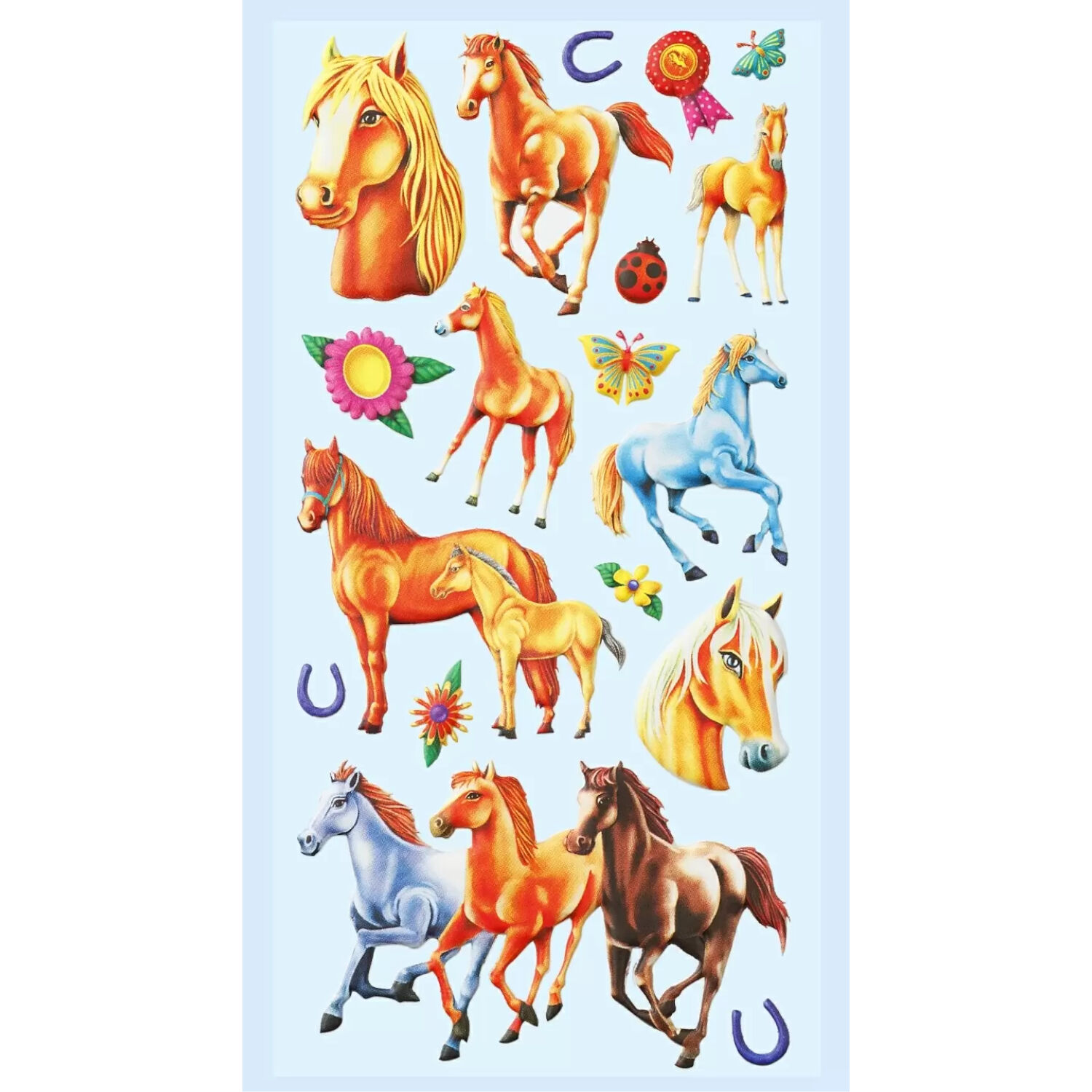 NEU SOFTY 3-D Sticker / Aufkleber, Pferde II, 1 Bogen