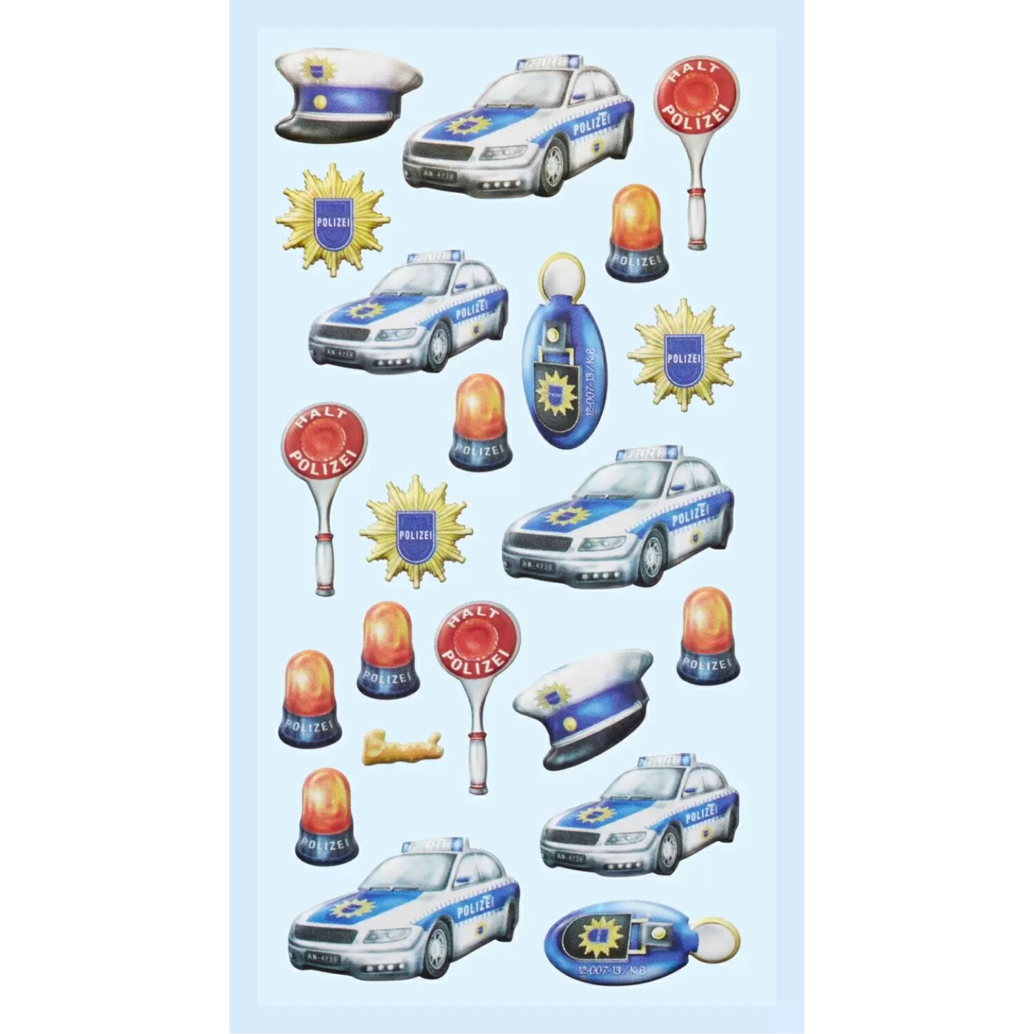 NEU SOFTY 3-D Sticker / Aufkleber, Polizei, 1 Bogen