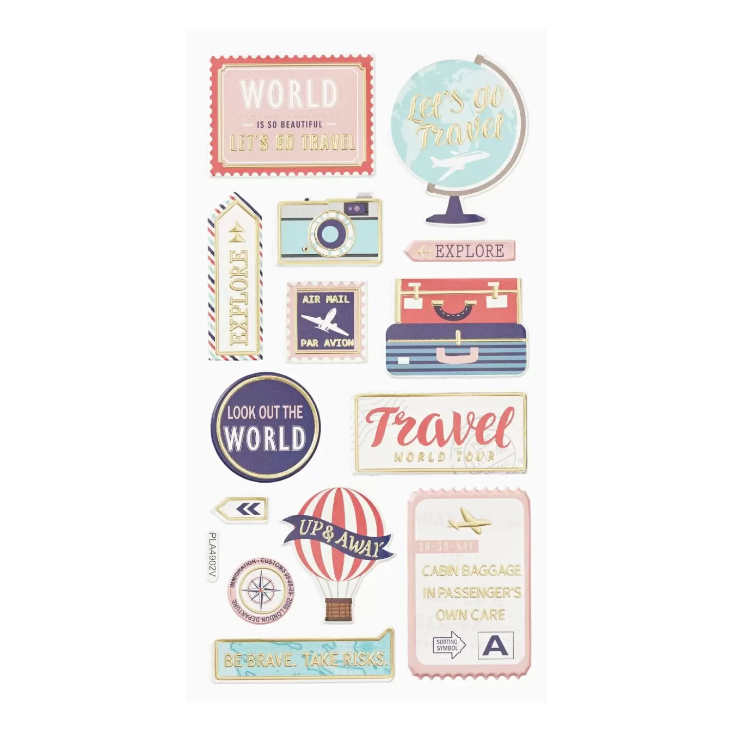 NEU SOFTY 3-D Sticker / Aufkleber, Travel / Reise, 1 Bogen