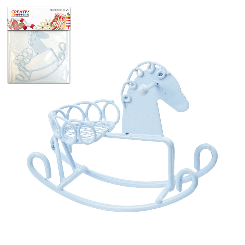 SALE Hobbyfun Miniatur-Schaukelpferd, 5,5 cm, Blau