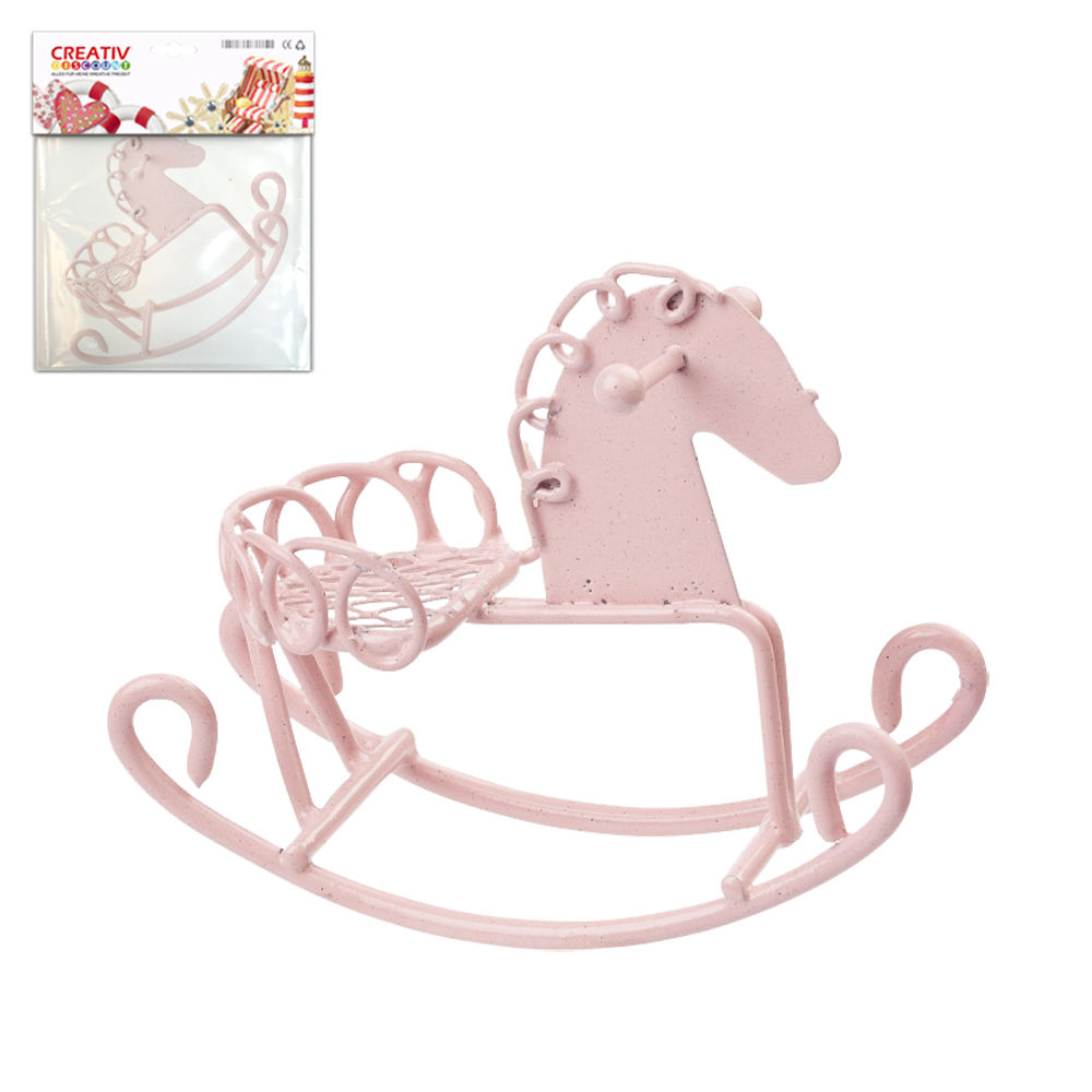 SALE Hobbyfun Miniatur-Schaukelpferd, 5,5 cm, Rosa