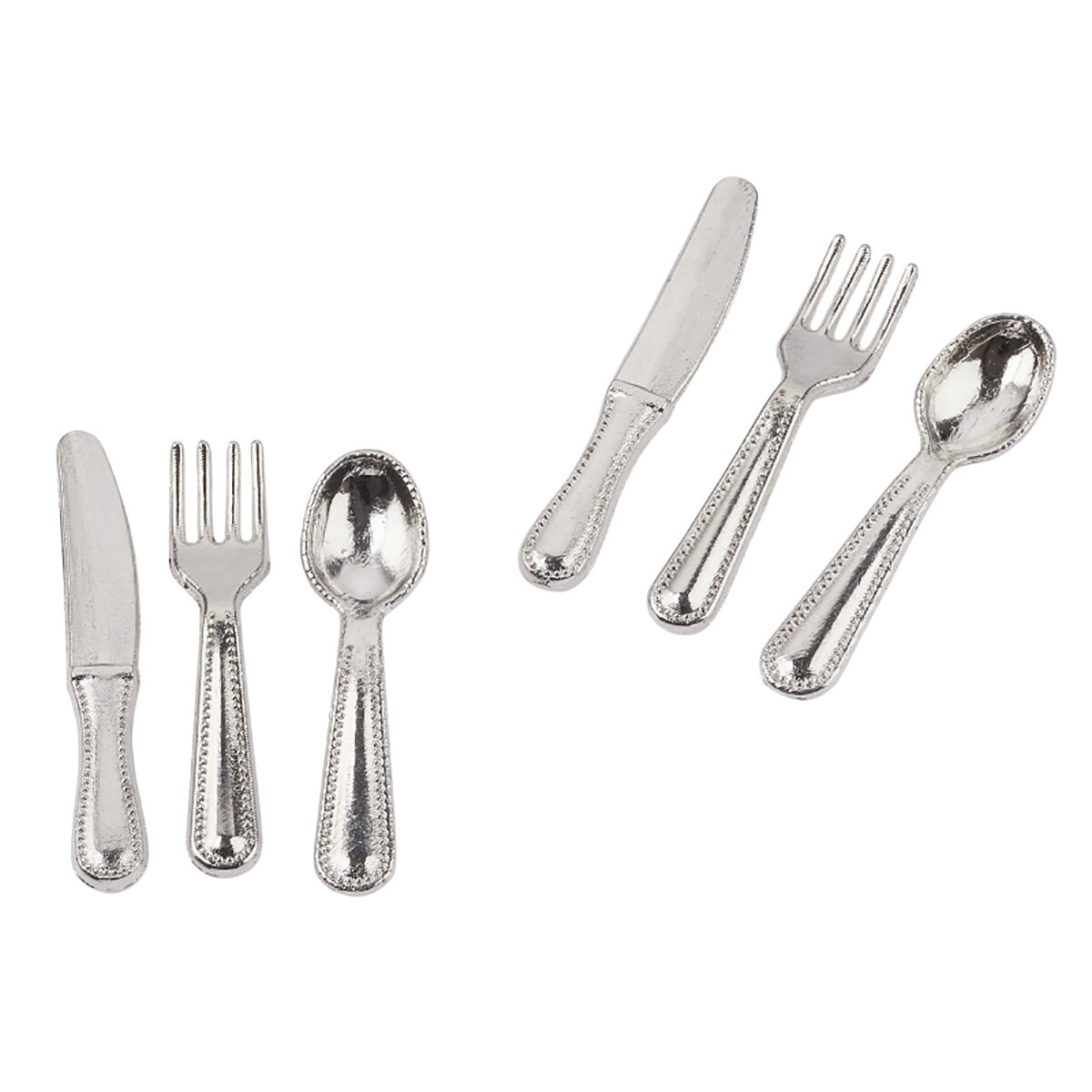 NEU Miniatur-Besteck 12-teilig, Gr��e ca. 2 cm, silberfarbig