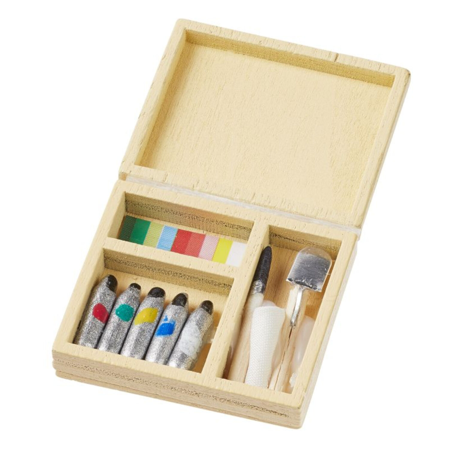 NEU Miniatur Farbkasten / Malkoffer f�r Wichtel / Geldgeschenke, ca. 3,5 x 3 cm
