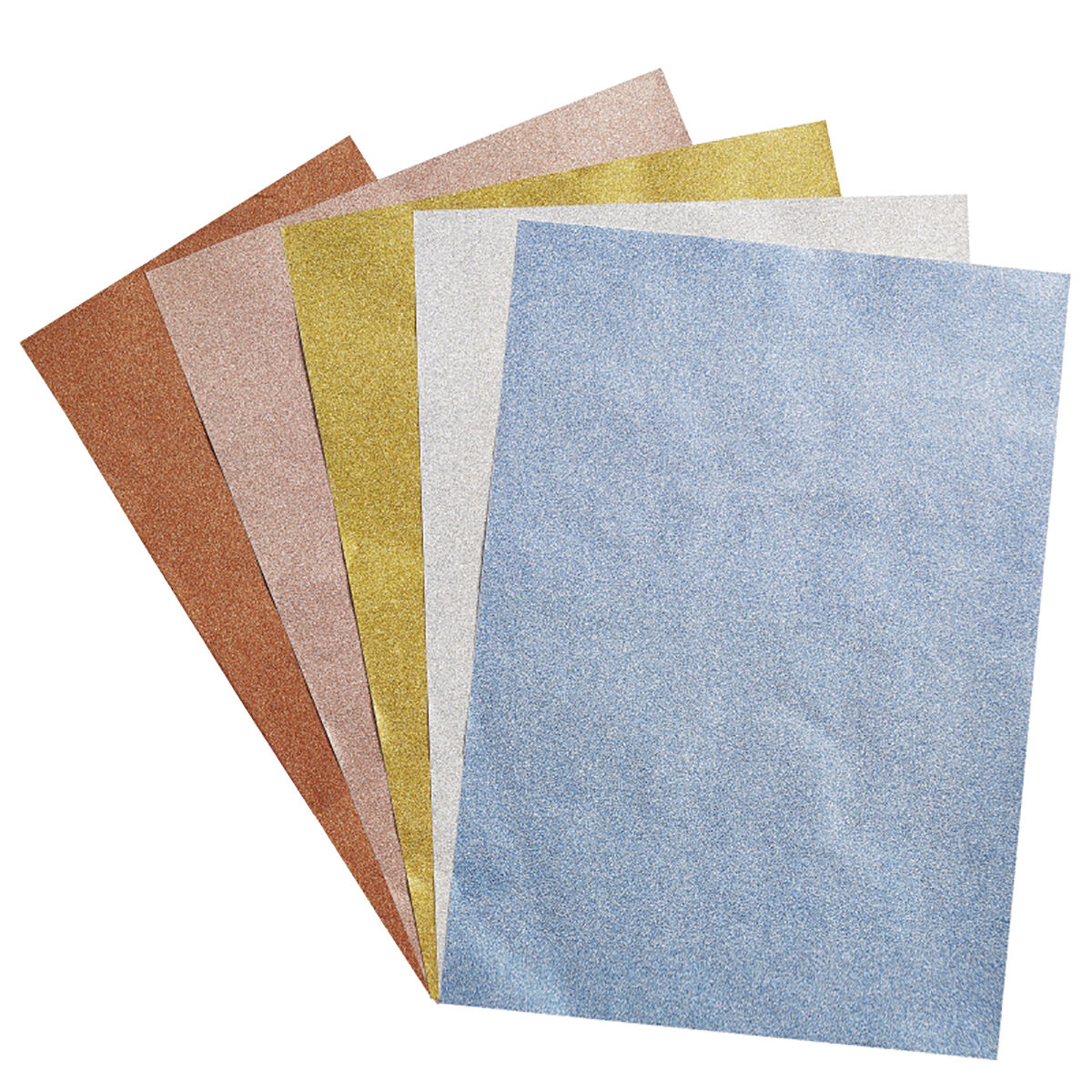 NEU GlitterFun, selbstklebendes Glitzerpapier DIN A4, 5 B�gen sortiert, 80 g/m�