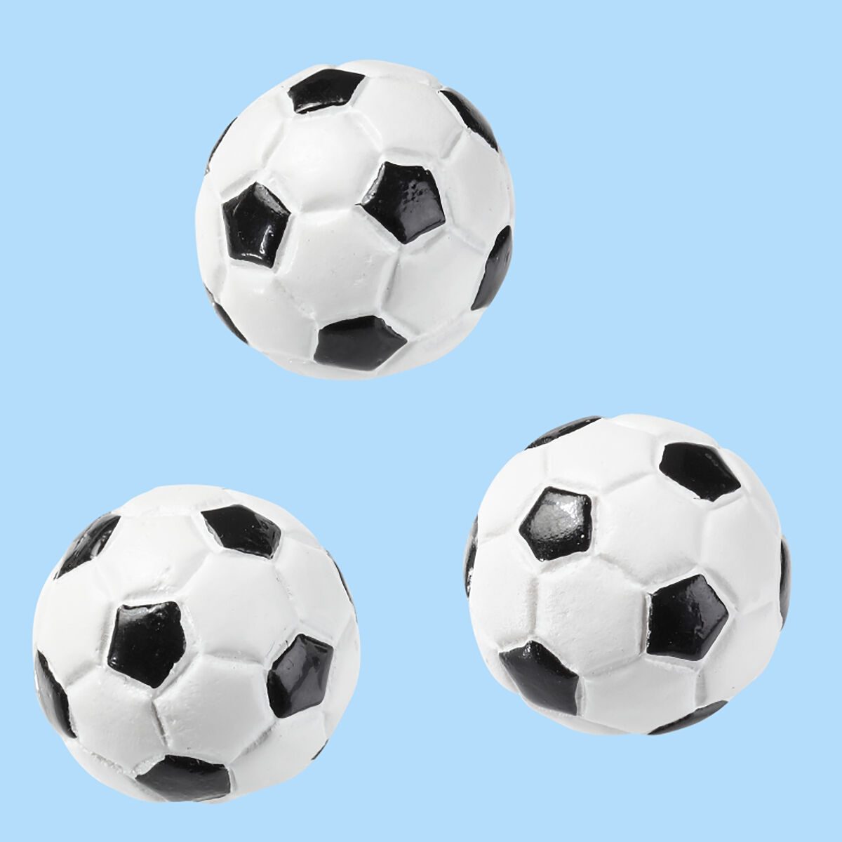 NEU Miniatur-Fu�ball halb, 2 cm, Beutel mit 3 St�ck