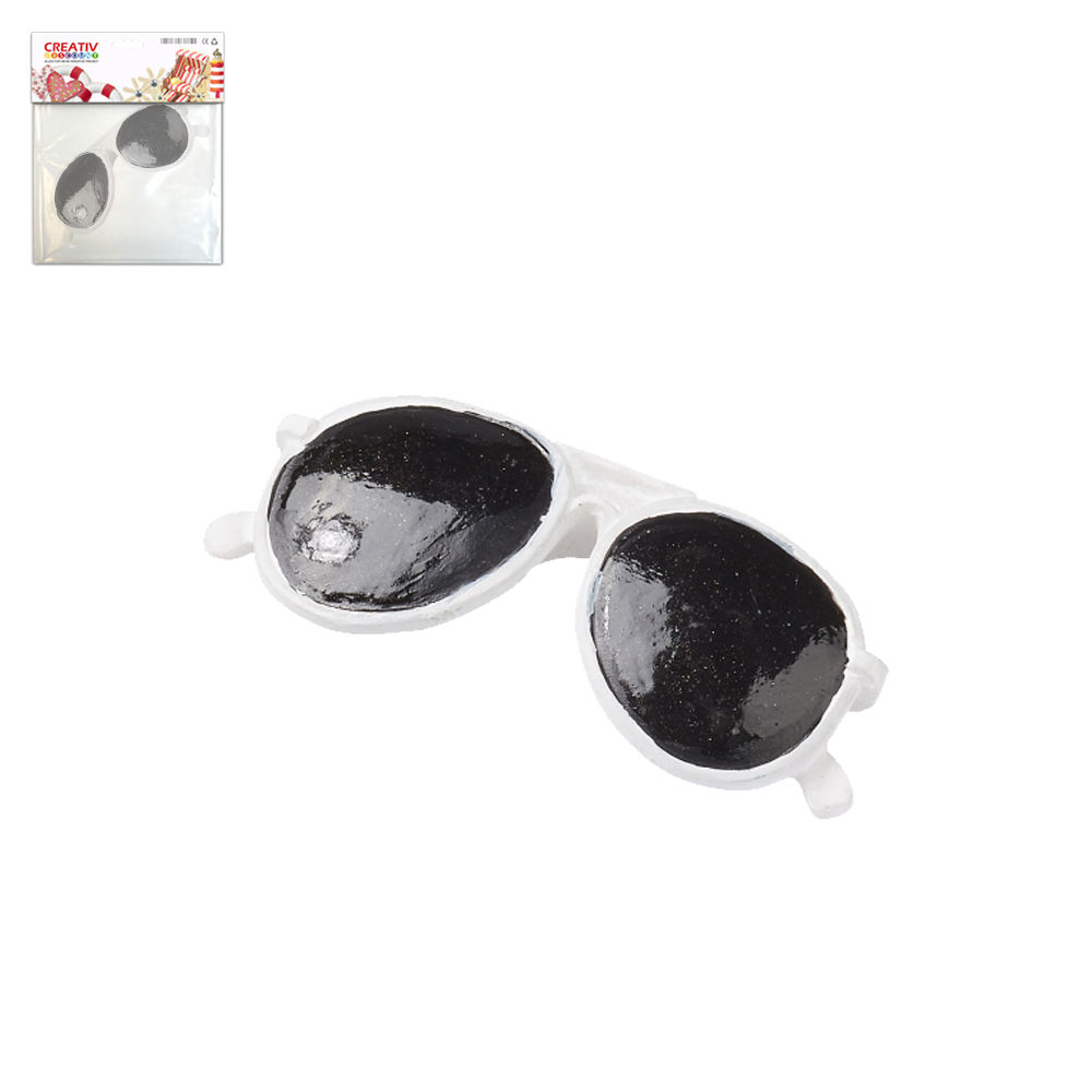 Hobbyfun Miniatur Sonnenbrille, ca. 3cm, wei�