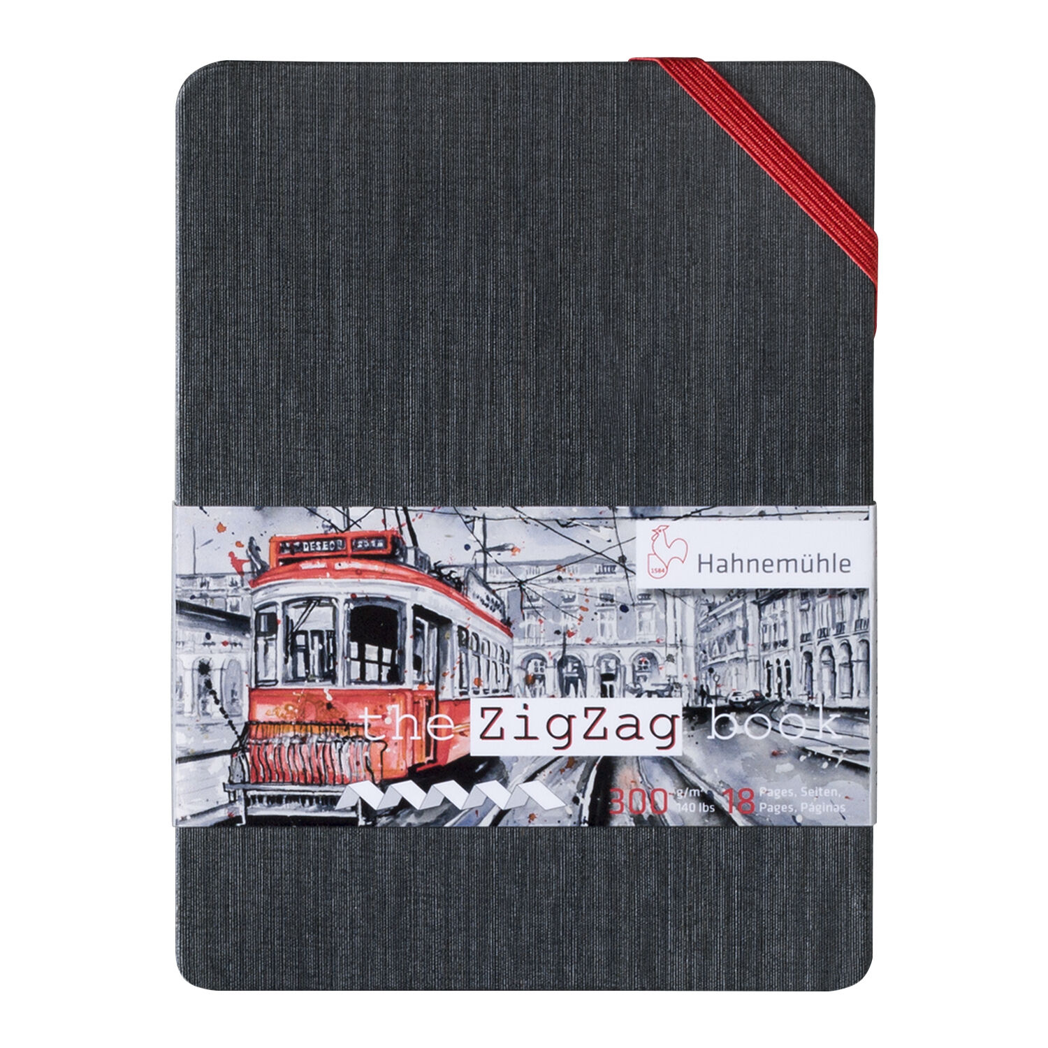 SALE The ZigZagBook, Aquarellpapier, 300g/m�, Portrait DIN A6, 18 Seiten