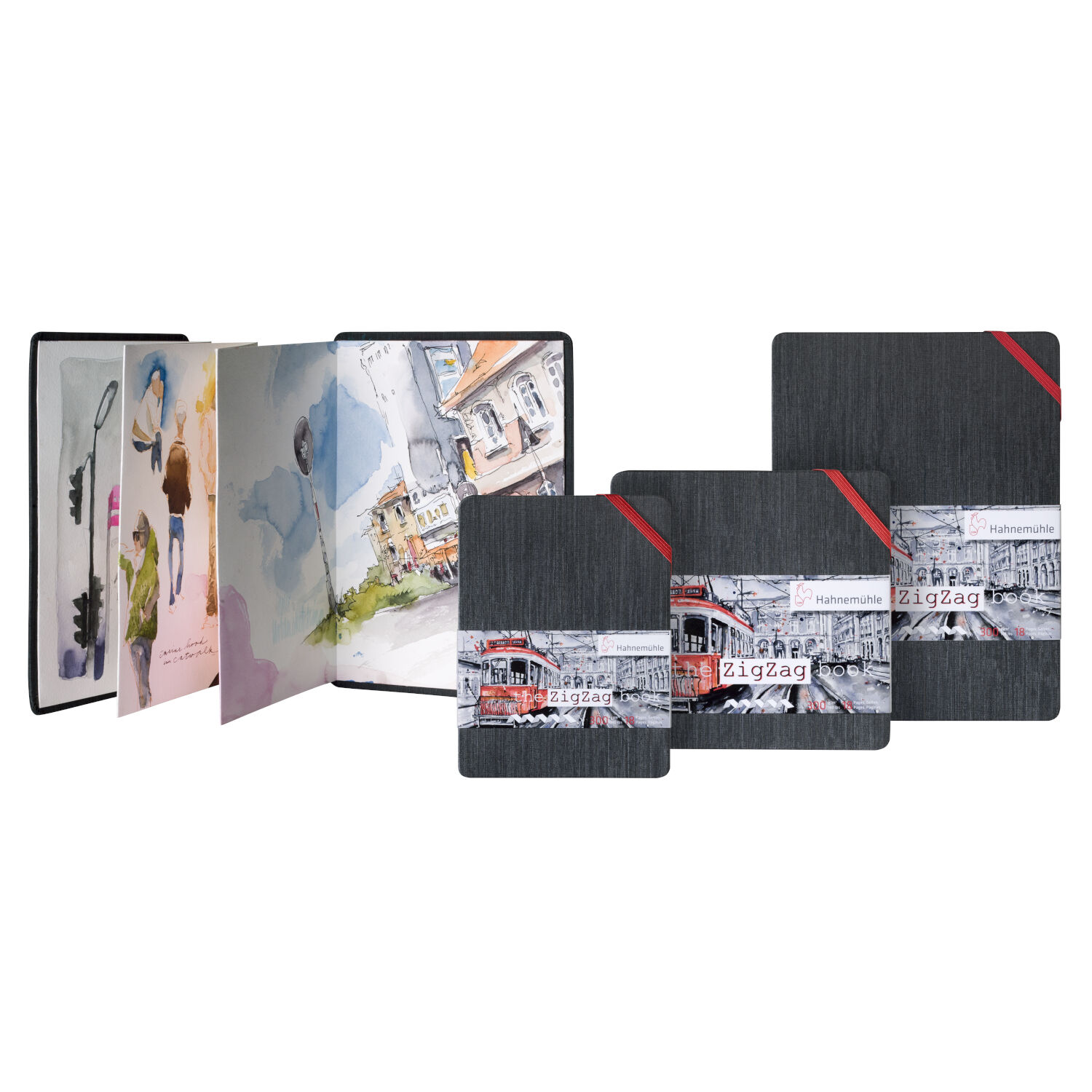 SALE The ZigZagBook, Aquarellpapier, 300g/m�, Portrait DIN A6, 18 Seiten Bild 2