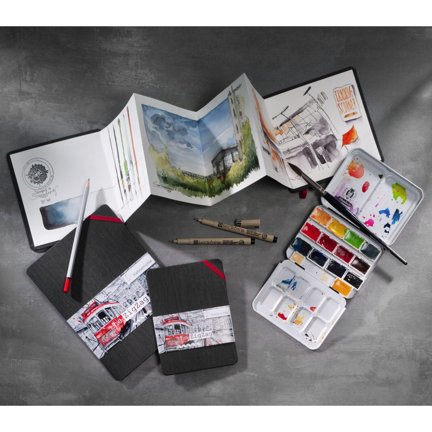 SALE The ZigZagBook, Aquarellpapier, 300g/m�, Portrait DIN A6, 18 Seiten Bild 3