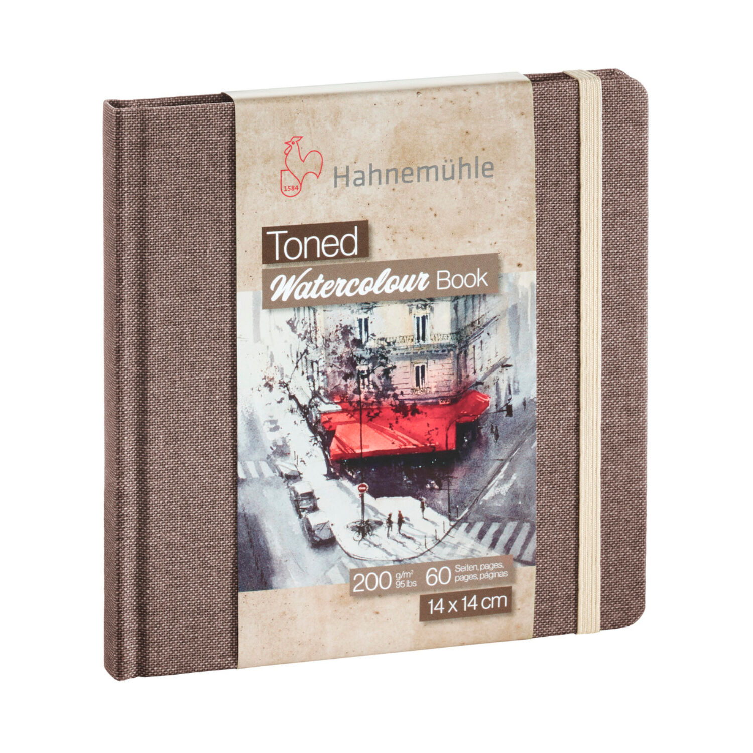 SALE Toned Watercolour Book Beige, 200g/m�, 14 x 14 cm, 60 Seiten