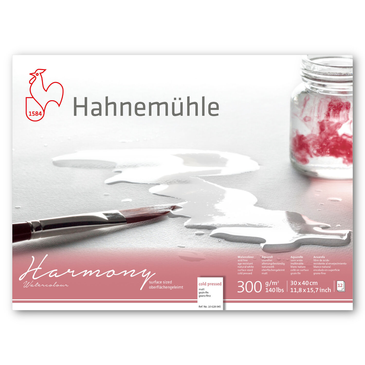 SALE Aquarellblock Harmony, 300g/m�, matt, 30 x 40 cm, 12 Blatt