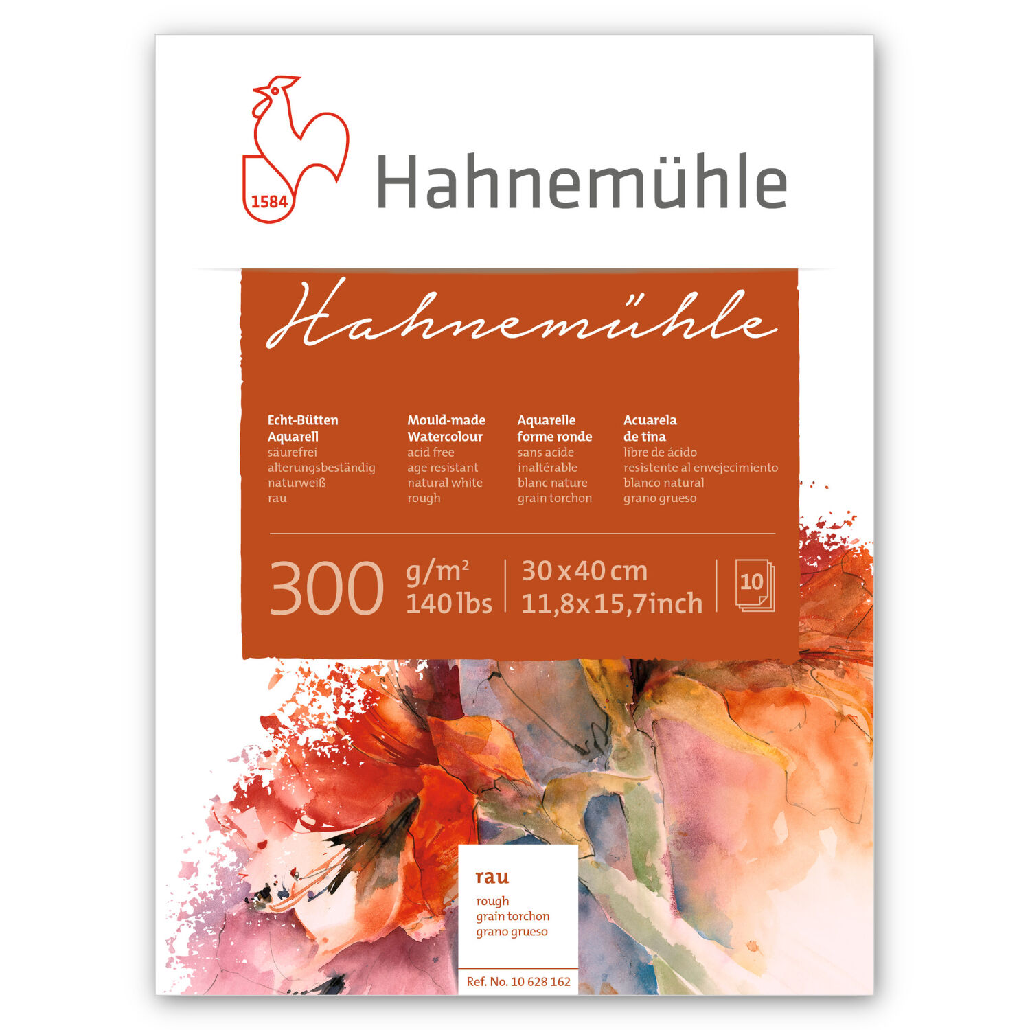 SALE Aquarellblock Hahnem�hle rau, 300g/m�, 30 x 40cm, 10 Blatt