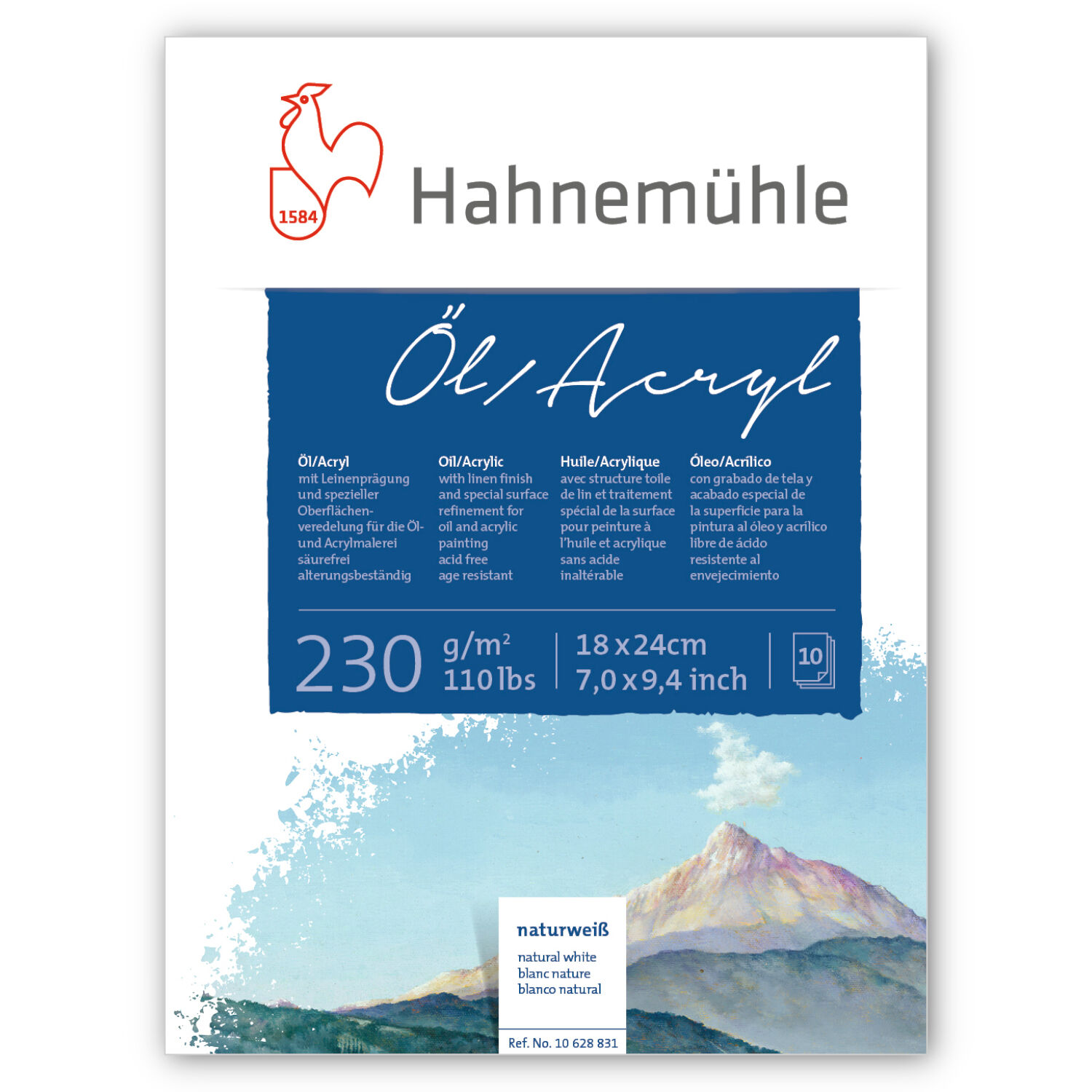 SALE Hahnem�hle �l- und Acrymalblock, 230g/m�, 10 Blatt, 18x24cm