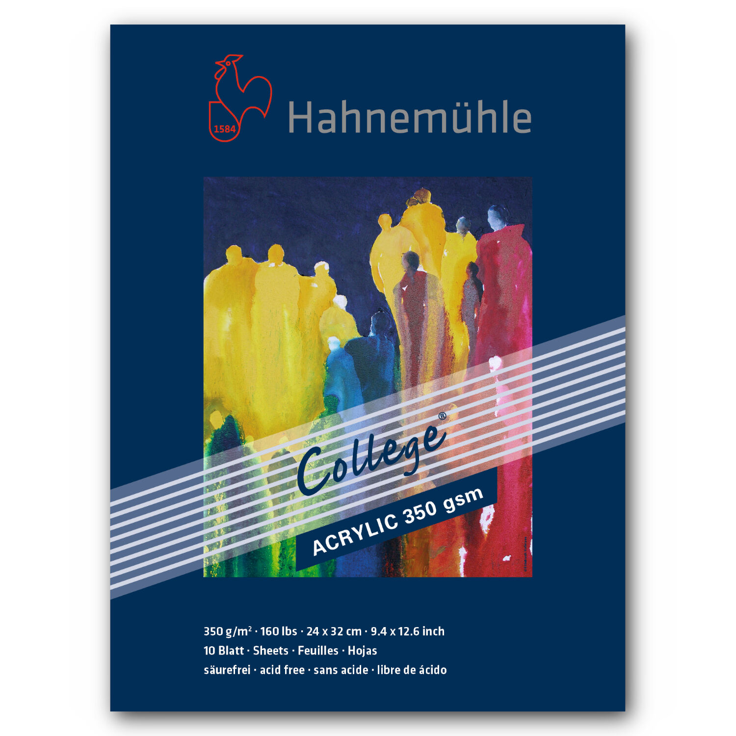 Hahnem�hle College Acrylmalkarton, 350g/m�, 10 Blatt, 24x32cm