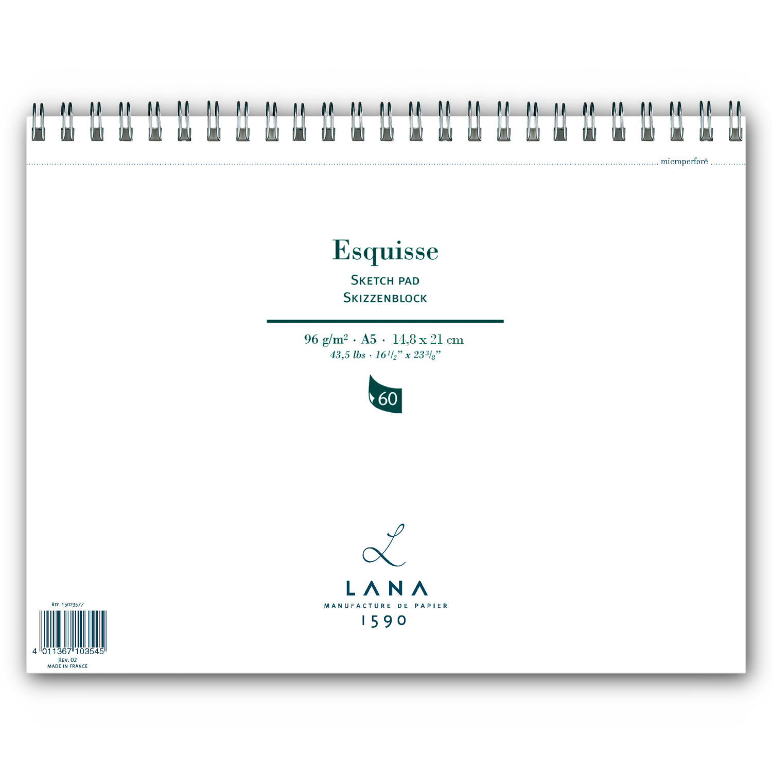SALE Skizzenblock Esquisse 96g/m�, A5, 60 Blatt