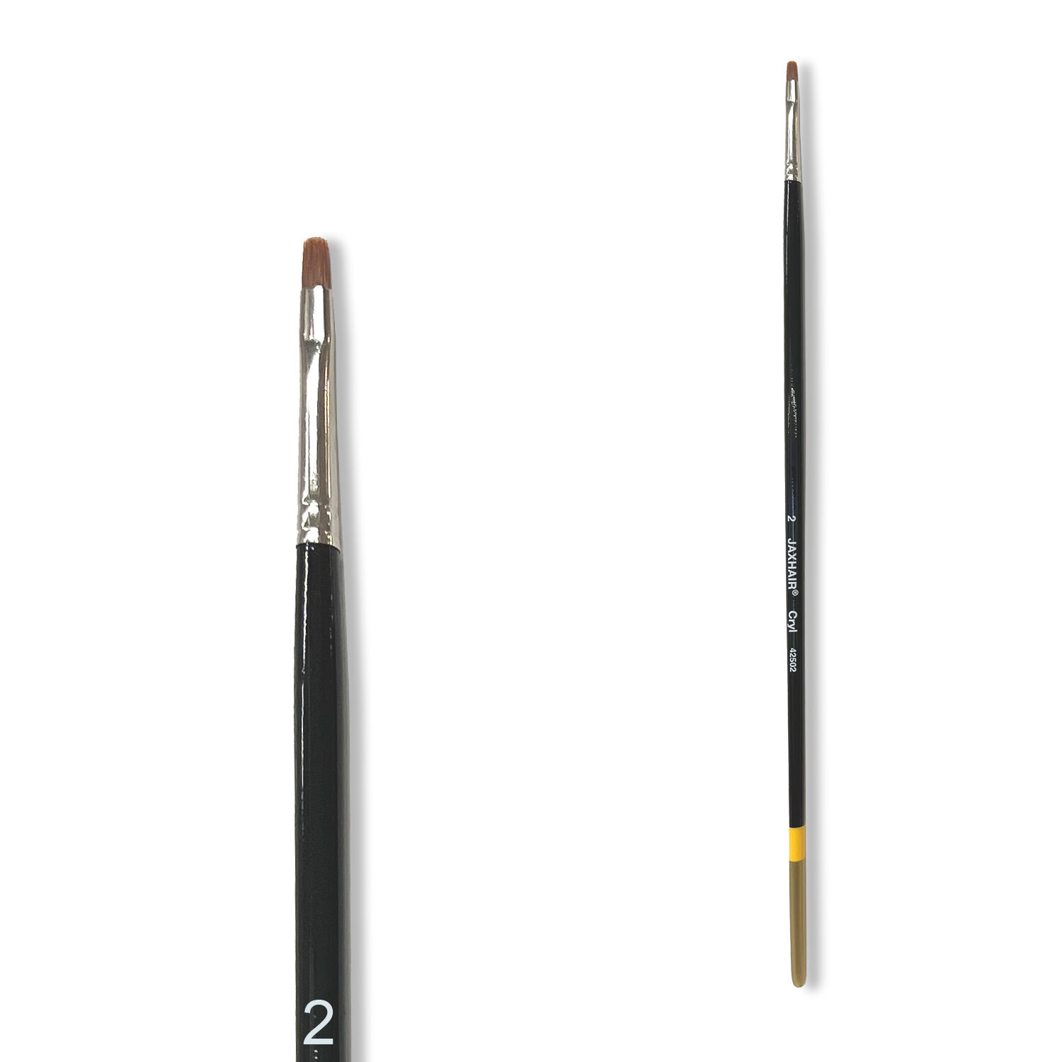 SALE K�nstlerpinsel f�r Acryl- / �lmalerei, Premium-Synthetikhaar, flach, langer Stiel, Gr. 2