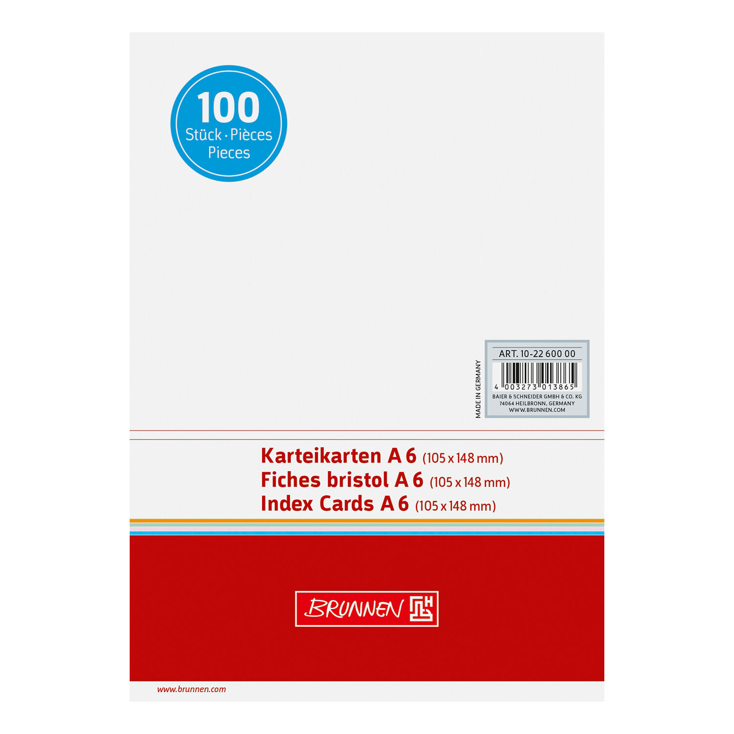 NEU Karteikarten DIN A6 unliniert wei�