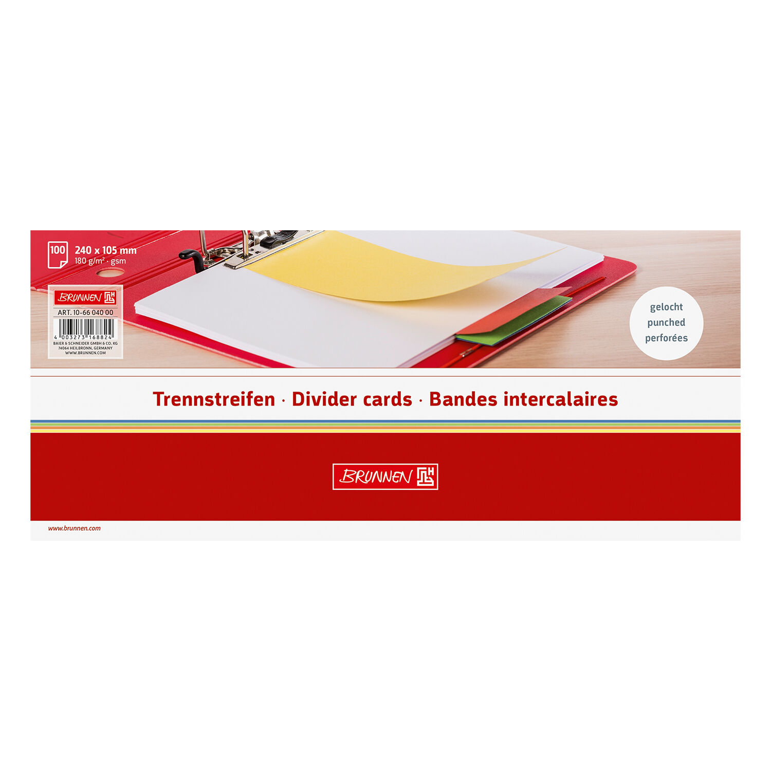 NEU Trennstreifen aus Karton, 10,5x24cm, 100 St�ck, wei�