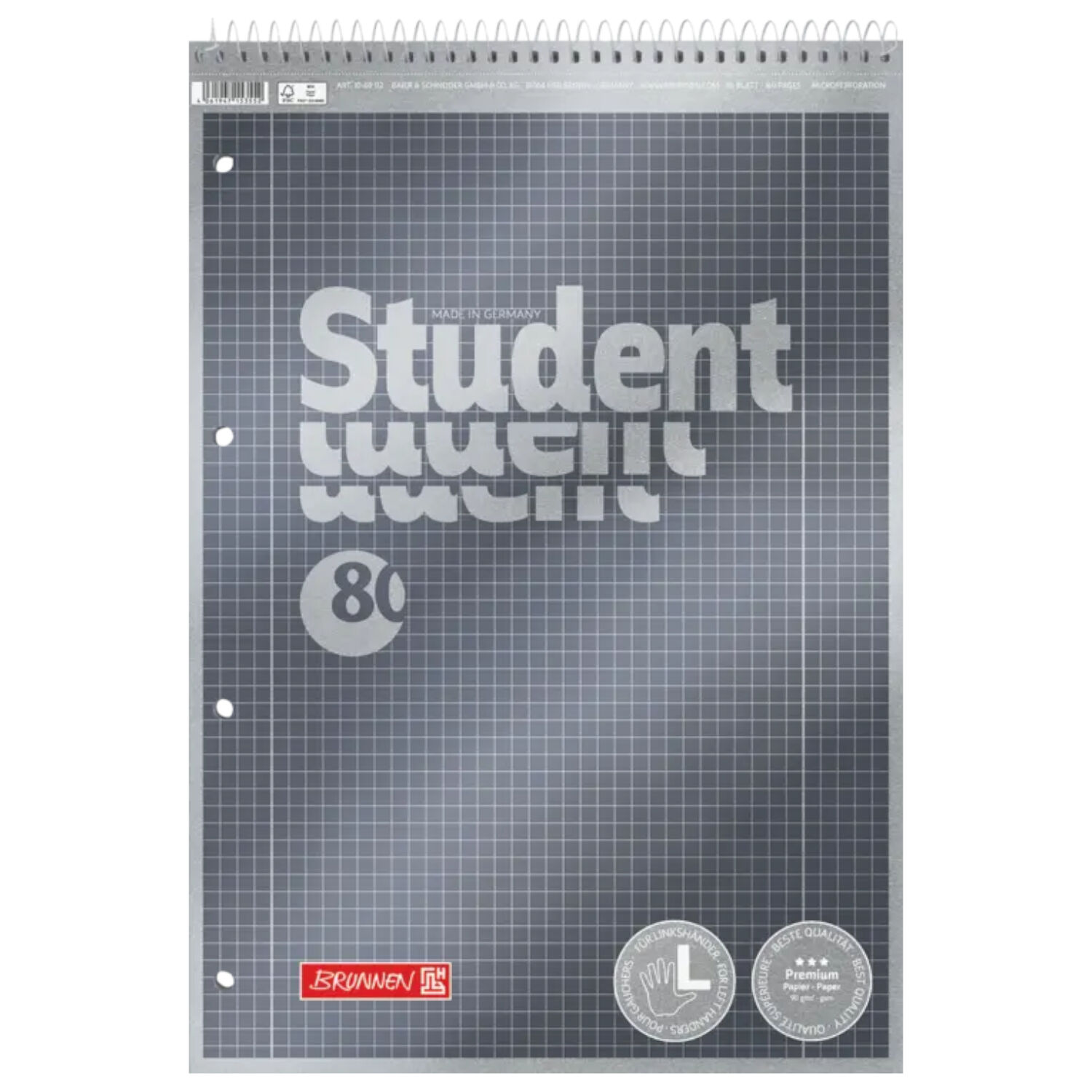 College-Block Premium DIN A4 Lineatur 28 Spiralbindung oben