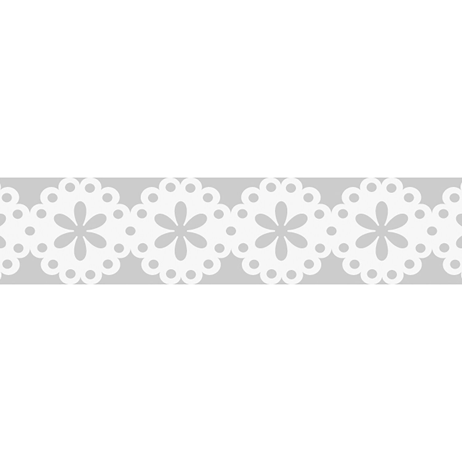 NEU Papierspitze selbstklebend, 2 m x 10 mm, Blumen Wei�