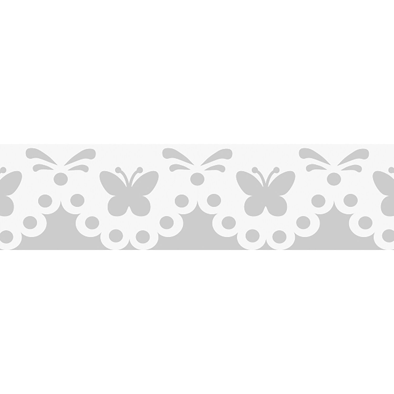 NEU Papierspitze selbstklebend, 2 m x 12 mm, Schmetterling Wei�