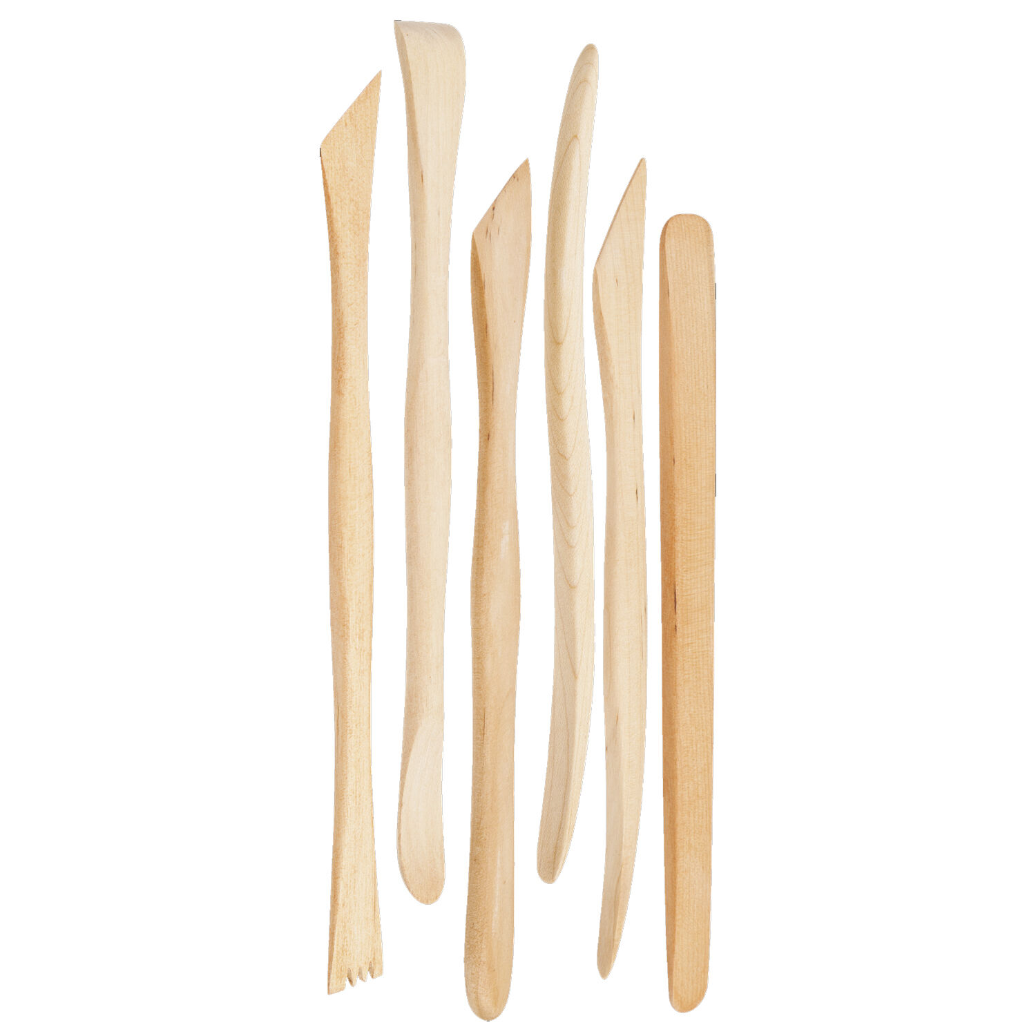 NEU Modellierh�lzer Sortiment zum T�pfern und Modellieren, L�nge ca. 20cm, 6-teilig