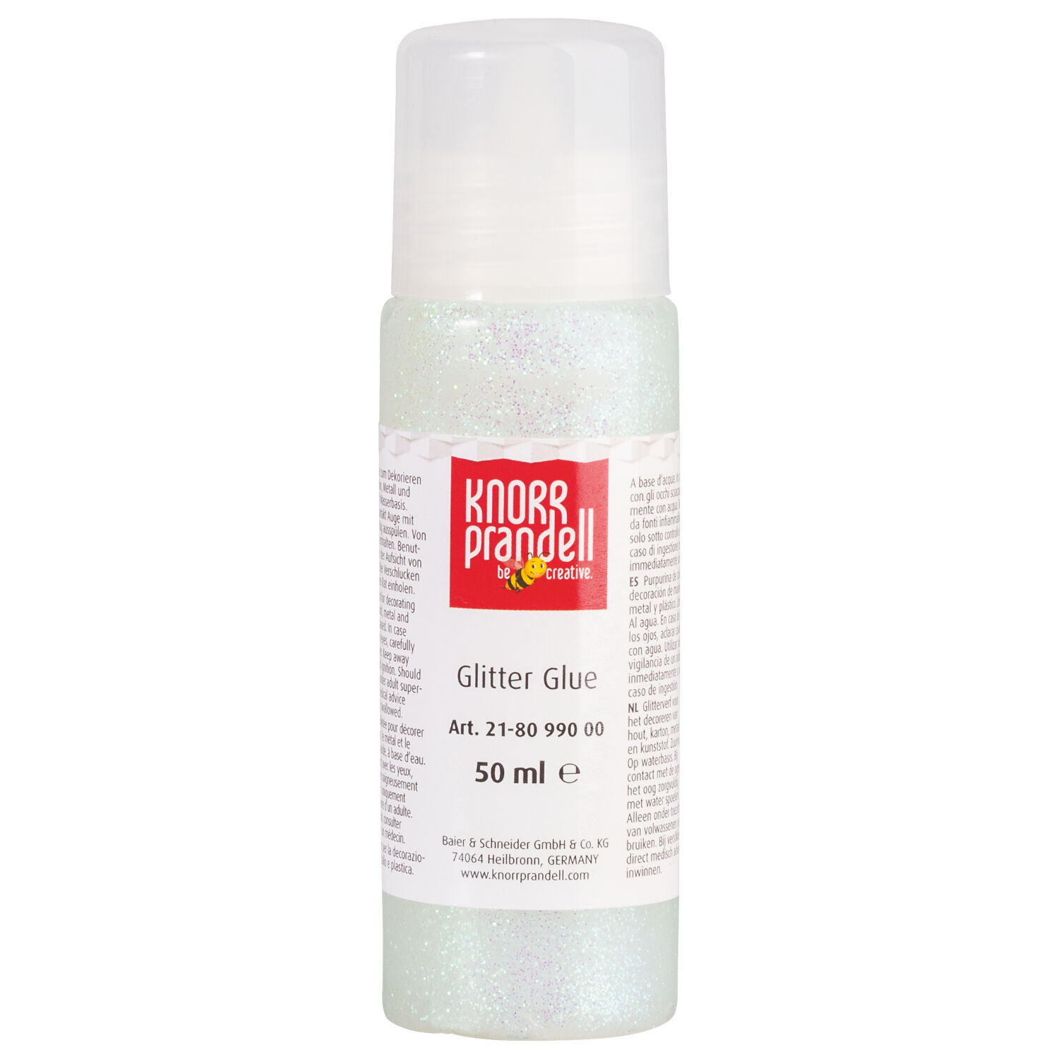 NEU Glitterfarbe Glitter Glue, mit Linerspitze, 50 ml, Wei�