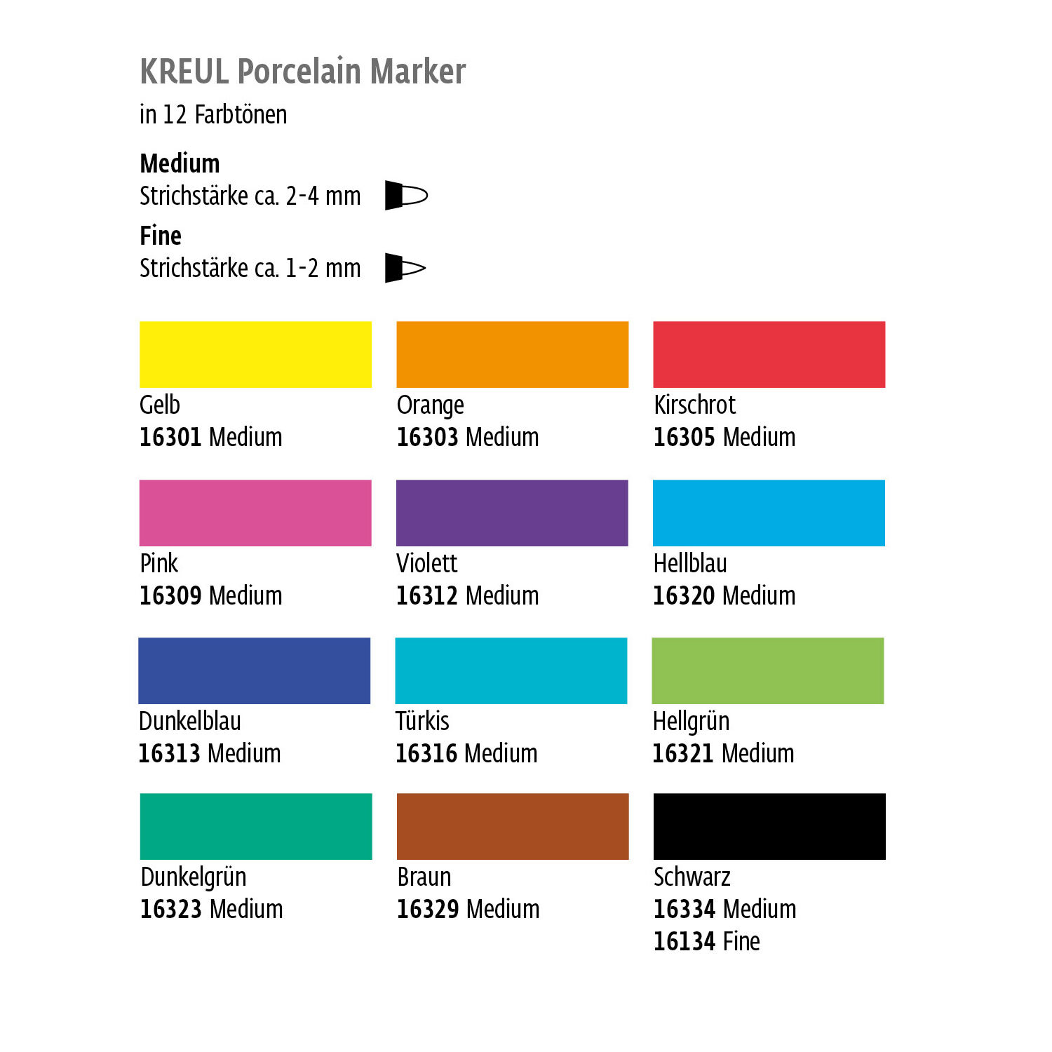 KREUL Porcelain Marker medium, 2-4 mm, Gelb Bild 2