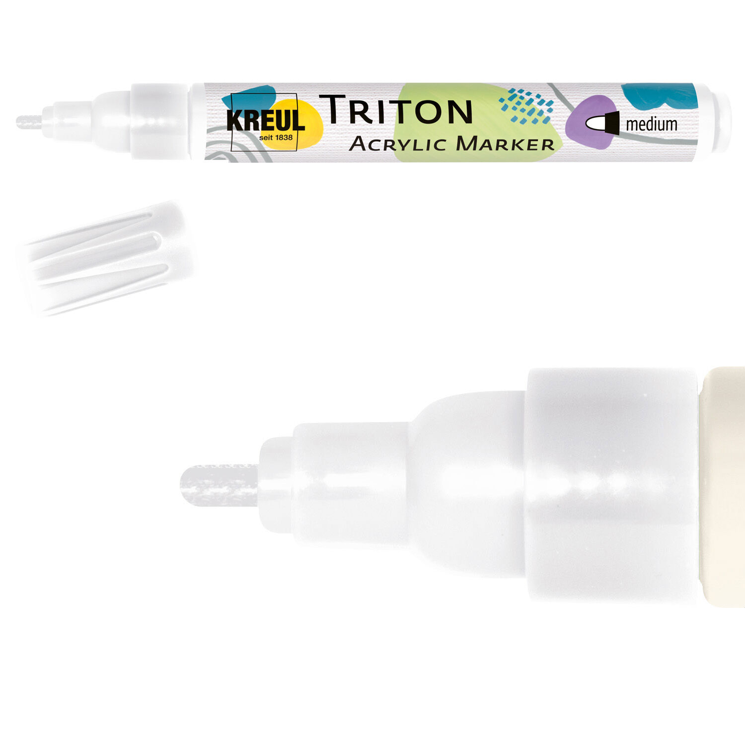 NEU Kreul Triton Acrylic Marker / Acrylstift, Medium 1-3 mm, Wei�