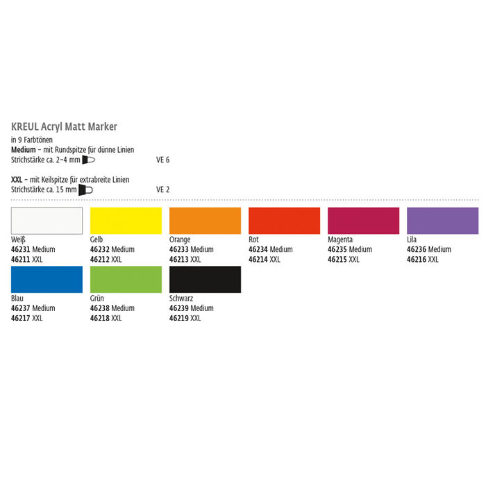 Kreul Acryl Marker Matt Medium 2-4mm Wei� Bild 3