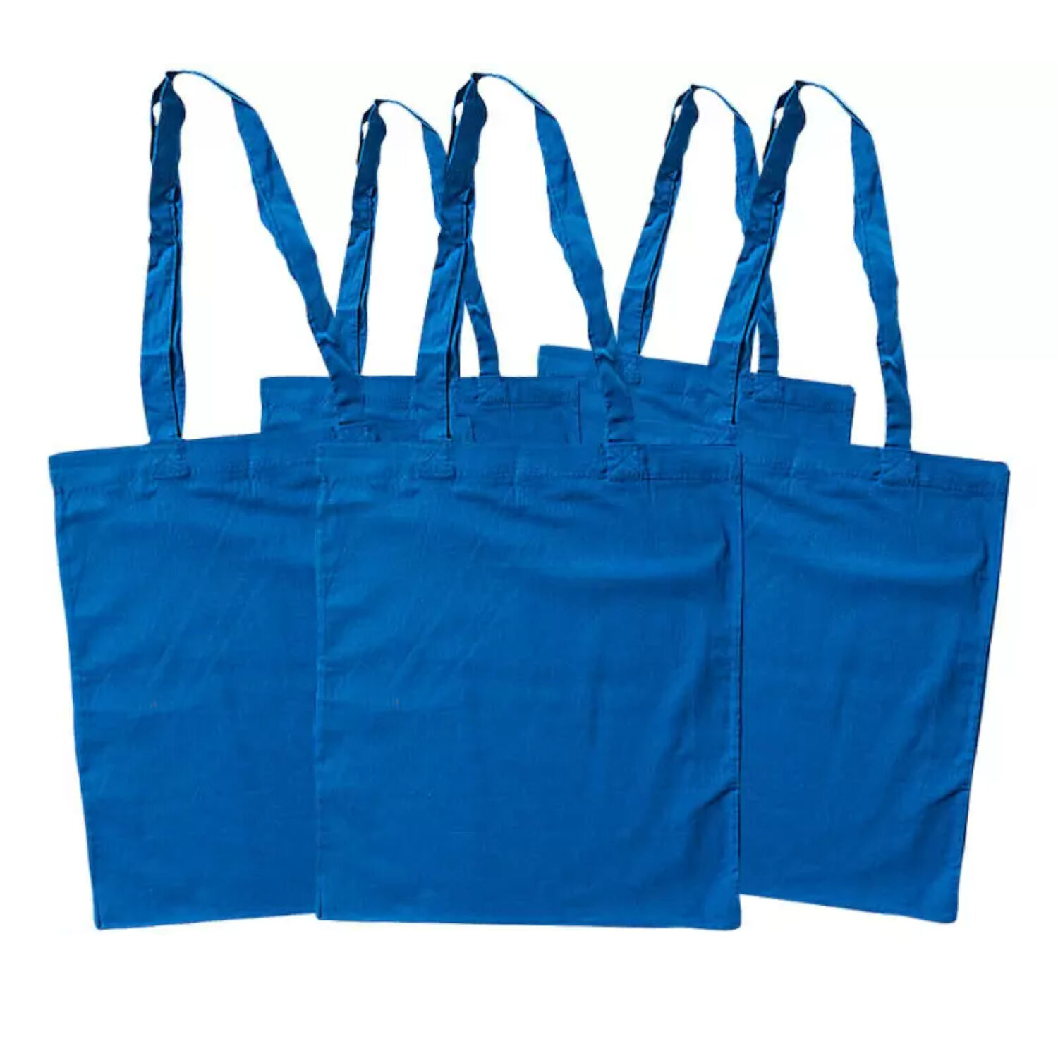 Sparpack, Baumwolltasche lange Tragegriffe, 38x42 cm, Blau, 24 St�ck