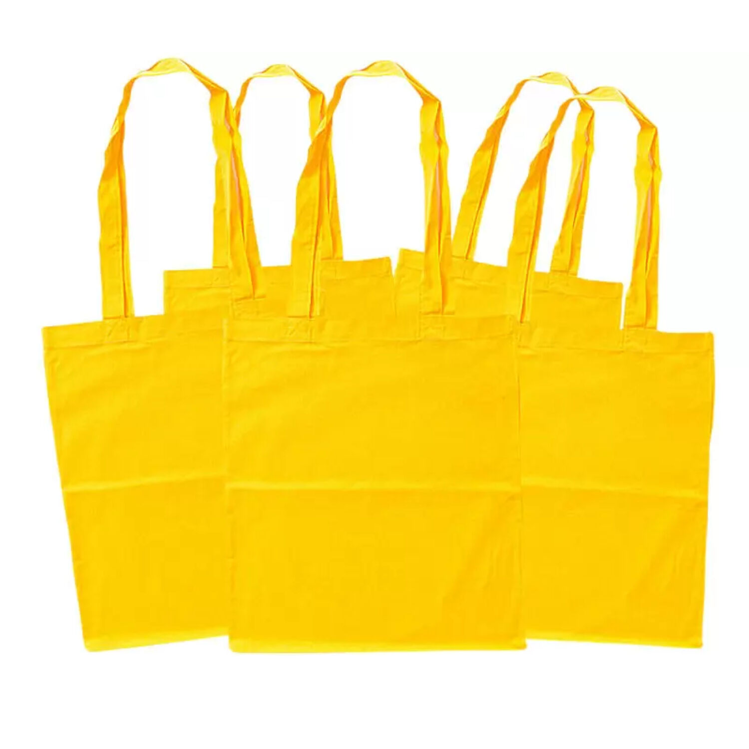Sparpack, Baumwolltasche lange Tragegriffe, 38x42 cm, Gelb, 12 St�ck