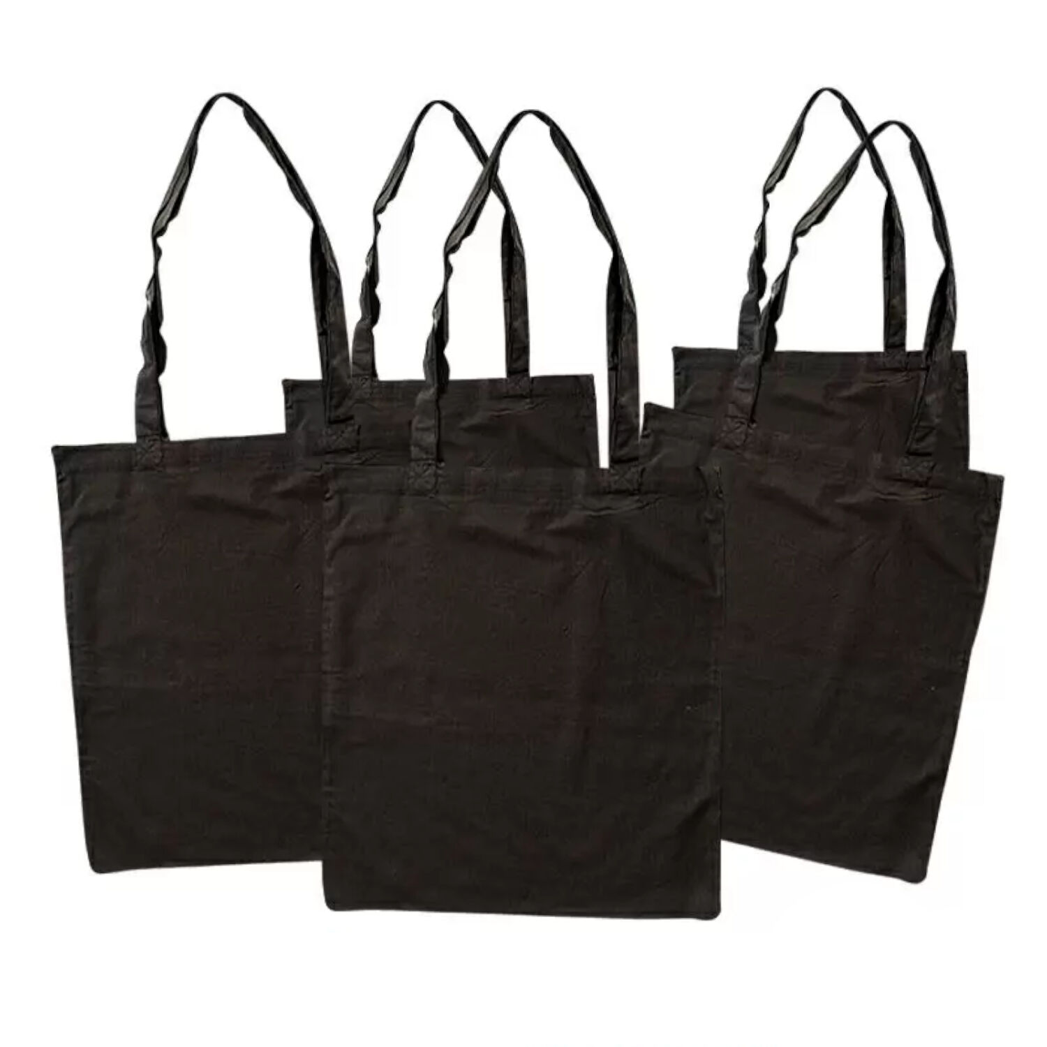 Sparpack, Baumwolltasche lange Tragegriffe, 38x42 cm, Schwarz, 24 St�ck