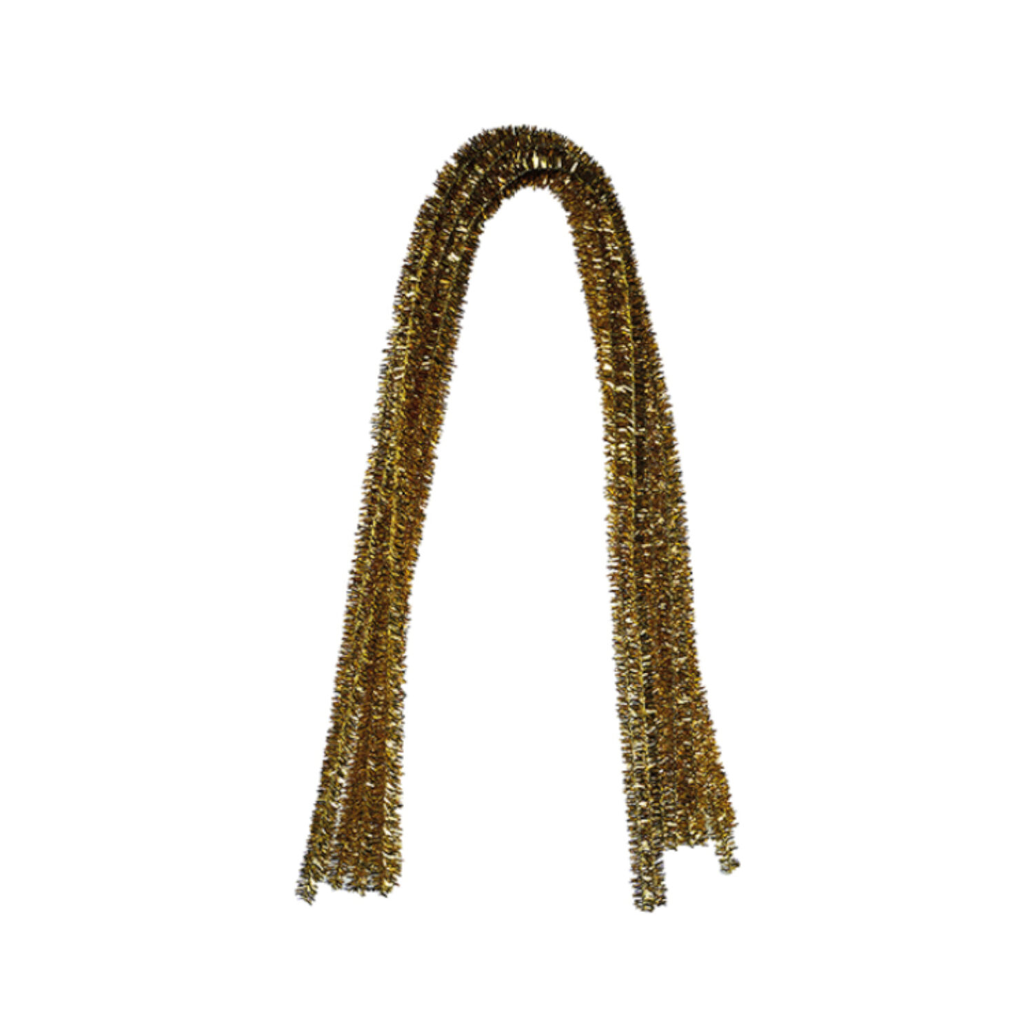 Chenilledraht / Pfeifenputzer / Biegepl�sch Glitzer, 8mm x 50cm, 10 Stk., Gold