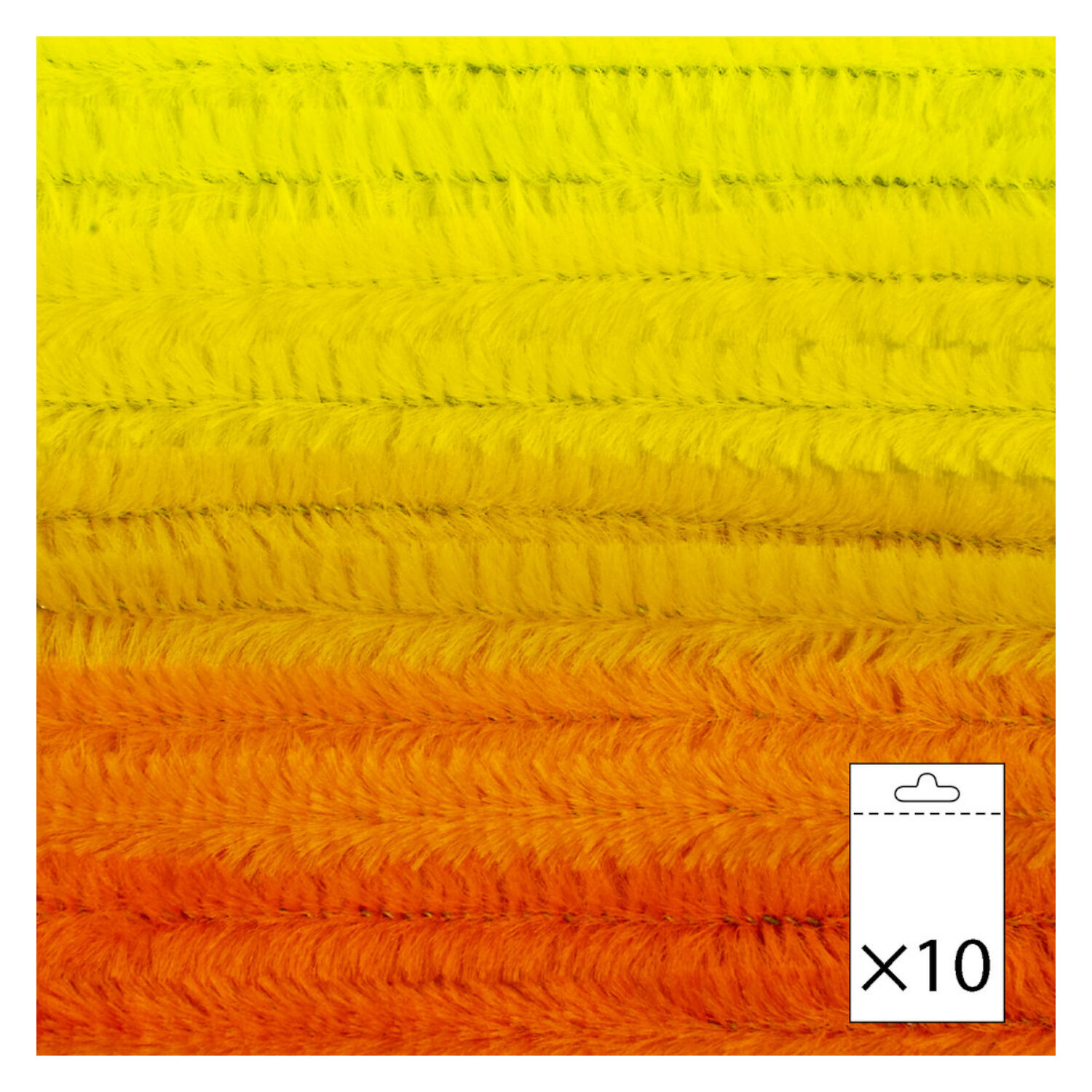 Chenilledraht / Pfeifenputzer / Biegepl�sch, 8mm x 50cm, 10 Stk., Mix Gelbt�ne