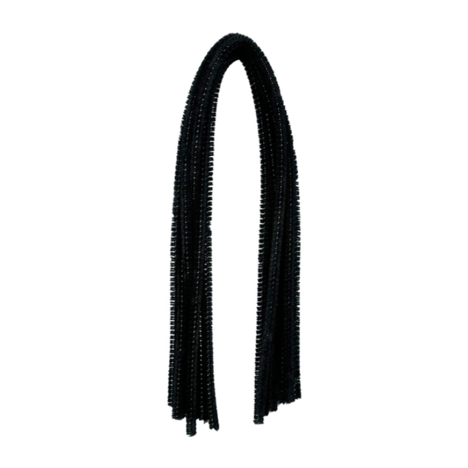 Chenilledraht / Pfeifenputzer / Biegepl�sch, 8mm x 50cm, 10 Stk., Schwarz