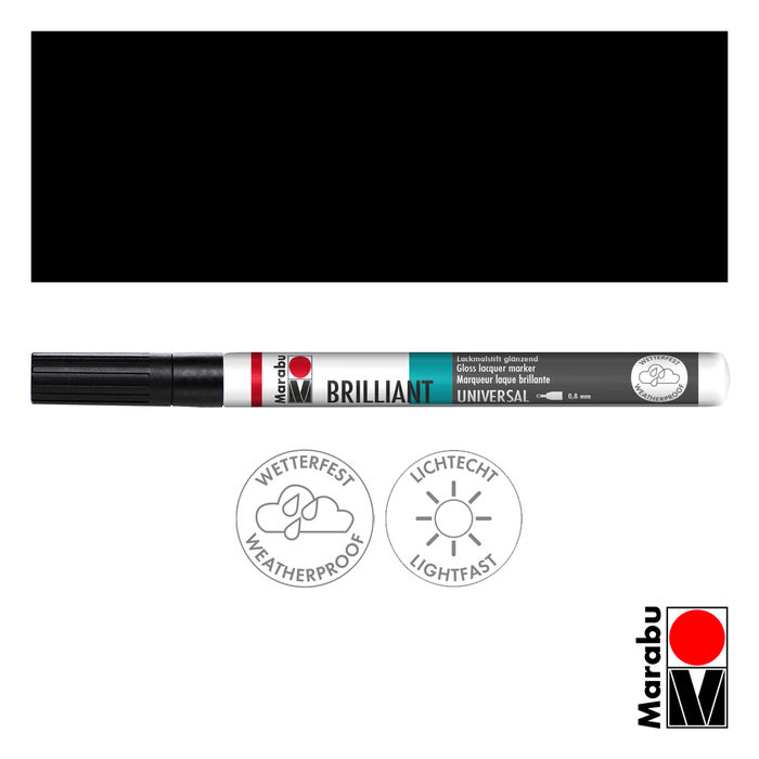 SALE Marabu Brilliant-Painter schwarz, Spitze 0,8 mm