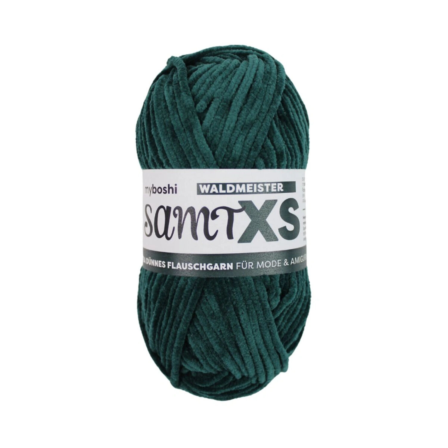 NEU myboshi Samt XS, d�nnes Strick- und H�kelgarn, Chenille-Wolle, 50g, Waldmeister