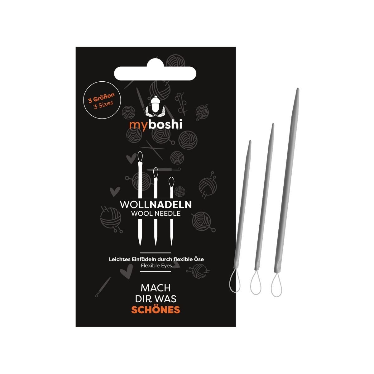 myboshi Wollnadeln 3er Set, flexible �sen Aluminium,