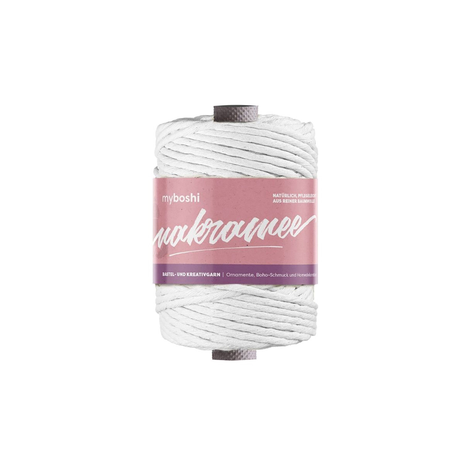 NEU myboshi Makramee-Garn / Baumwollgarn zum Kn�pfen, 4 mm gezwirnt, 50 m, Farbton: Wei�