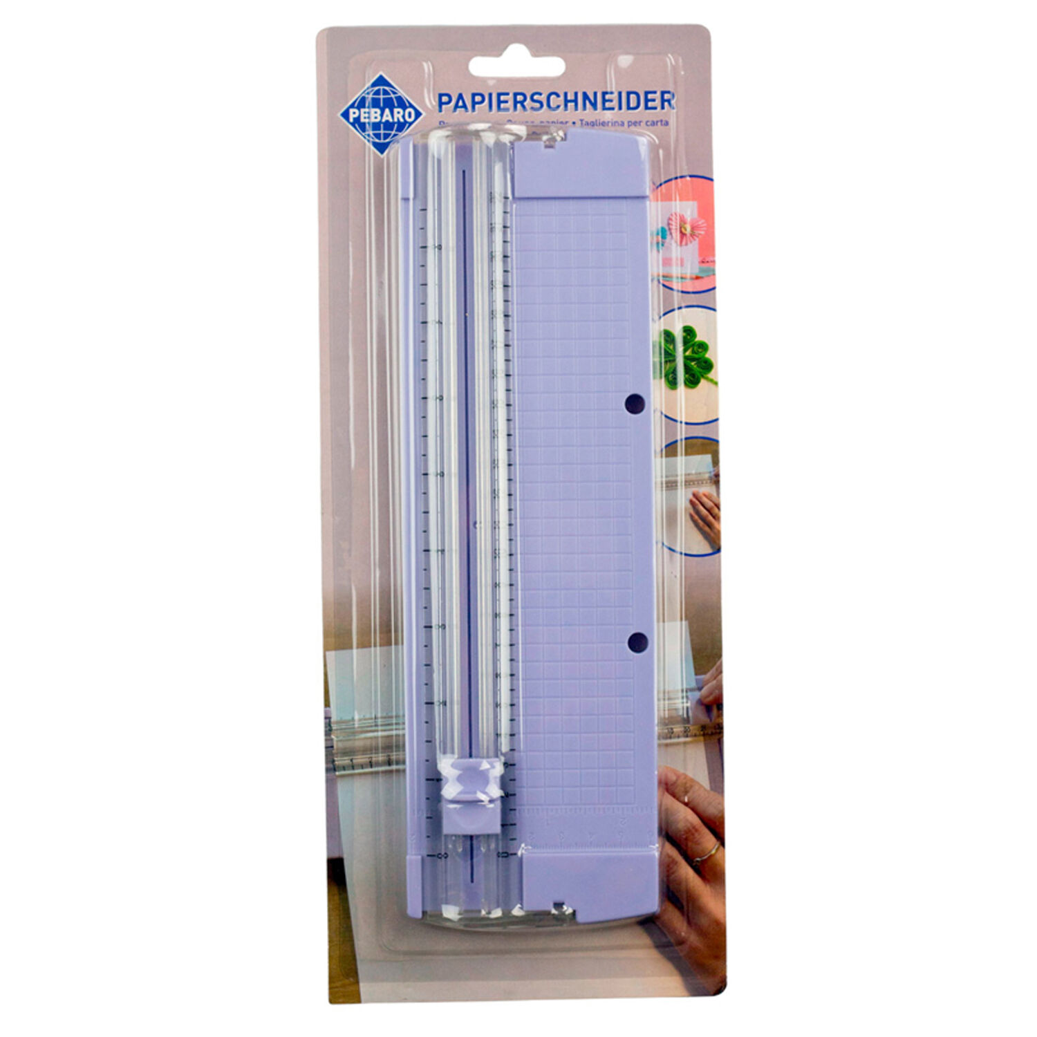 NEU Tragbarer Papierschneider f�r Formate bis DIN A4 Gr��e inkl. ausklappbarem Lineal Bild 2