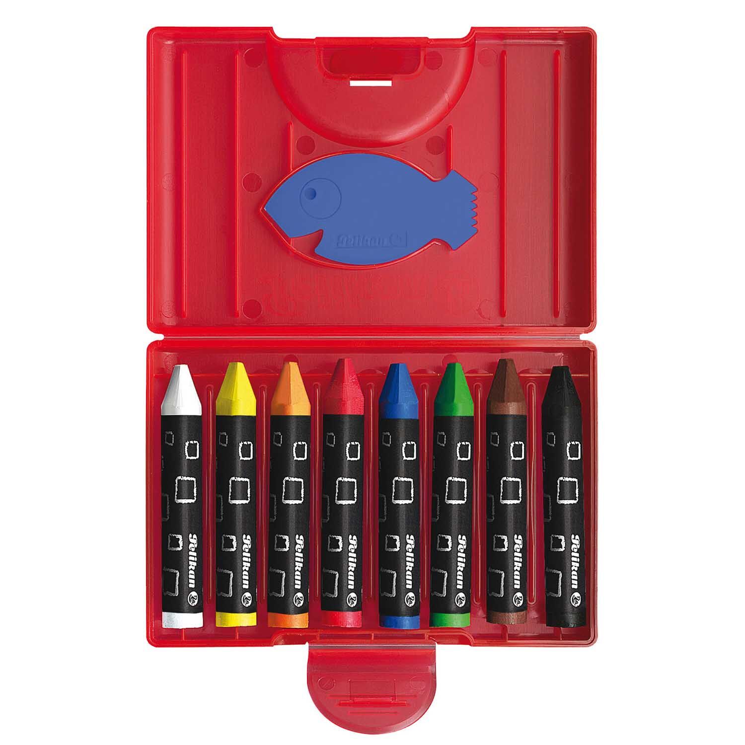 SALE Pelikan Wachsmalstifte, dreieckig, wasserfest, 8 St�ck im Etui