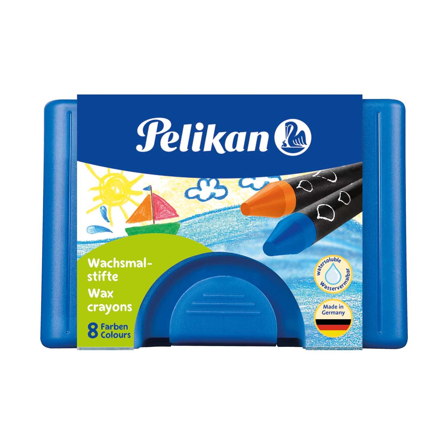 SALE Pelikan Wachsmalstifte, rund, wasservermalbar, 8 St�ck im Etui Bild 2