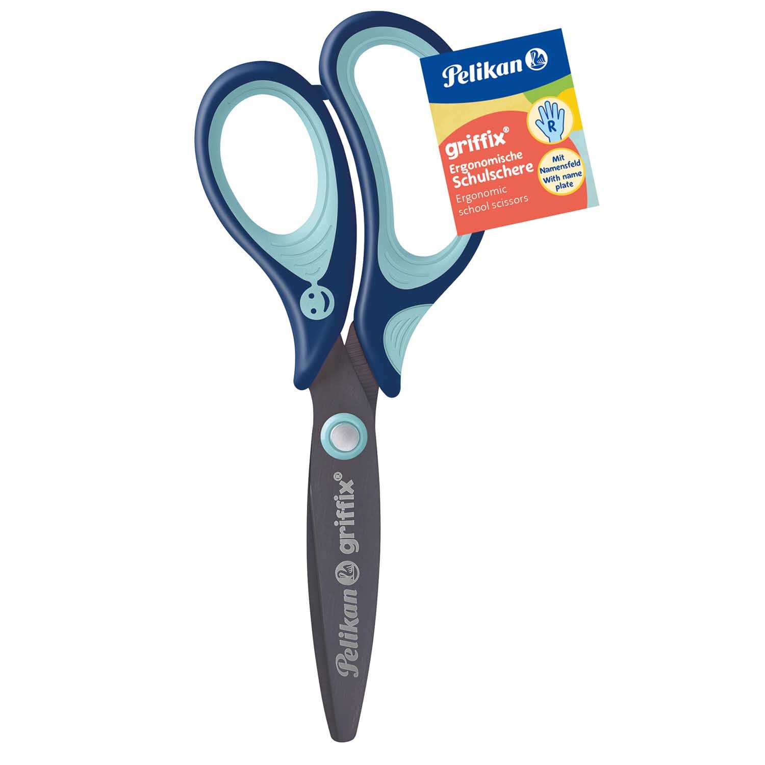 SALE Pelikan Griffix Schulschere, Rechtsh�ndermodell Rund, 14cm, Blau Bild 4