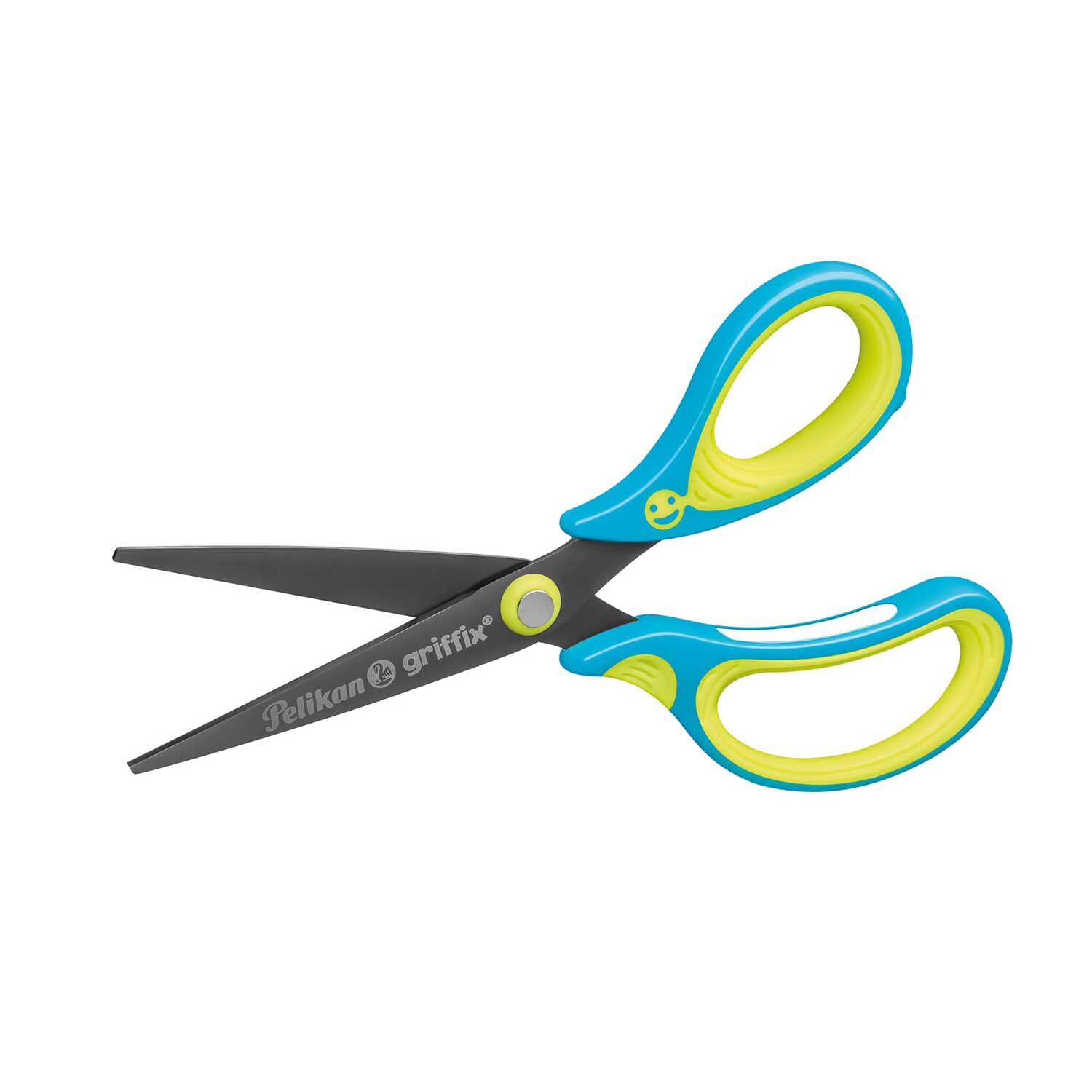 SALE Pelikan Griffix Schulschere, Rechtsh�ndermodell Spitz, 15cm, Neon Fresh Blue Bild 2