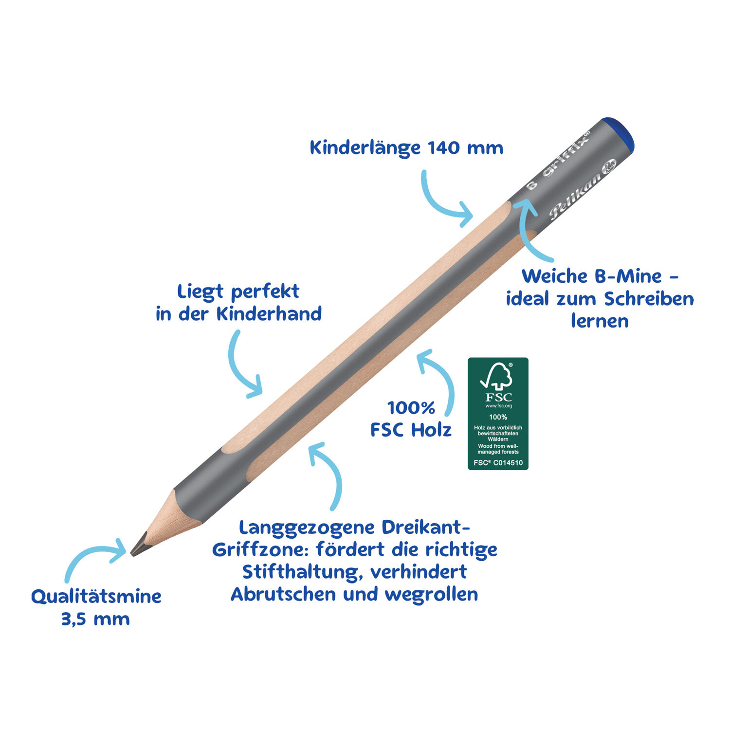 SALE Pelikan Griffix Ergonomische Bleistifte, 2 St�ck, St�rke B Bild 4