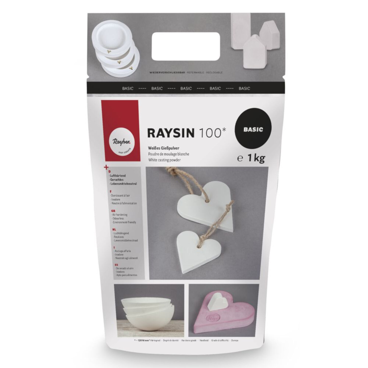 Rayher Gie�pulver Raysin 100, wei�, Beutel 1kg