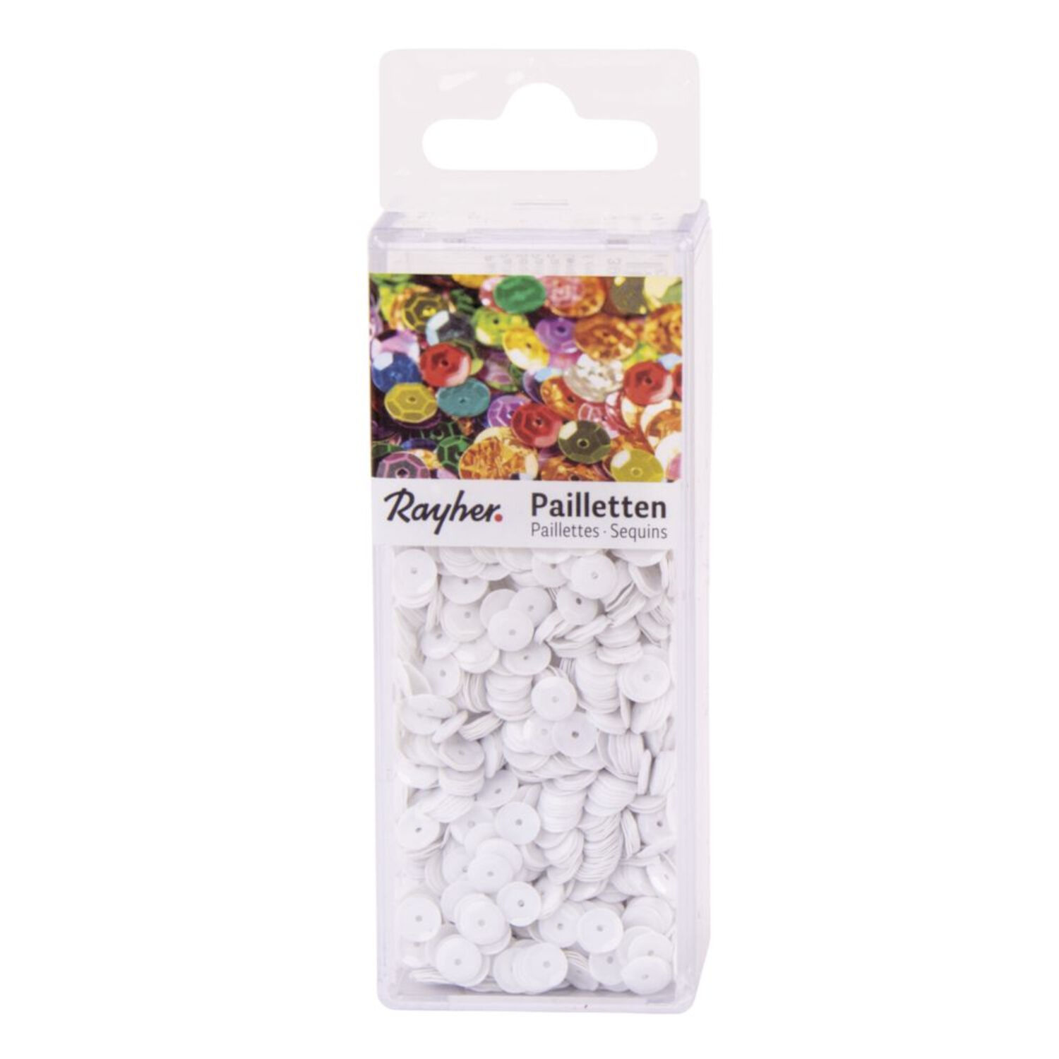 Rayher Pailletten gew�lbt, waschbar, 6mm �, 4000 St�ck, wei�