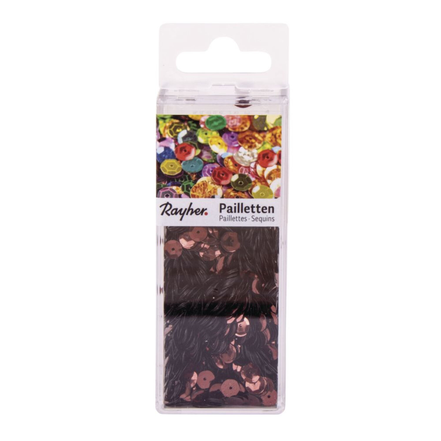 Rayher Pailletten gew�lbt, waschbar, 6mm �, 4000 St�ck, dunkelbraun