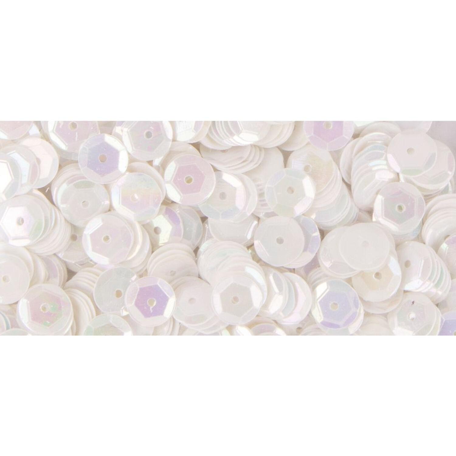 Rayher Pailletten gew�lbt, waschbar, 6mm �, 4000 St�ck, irisierend wei� Bild 3